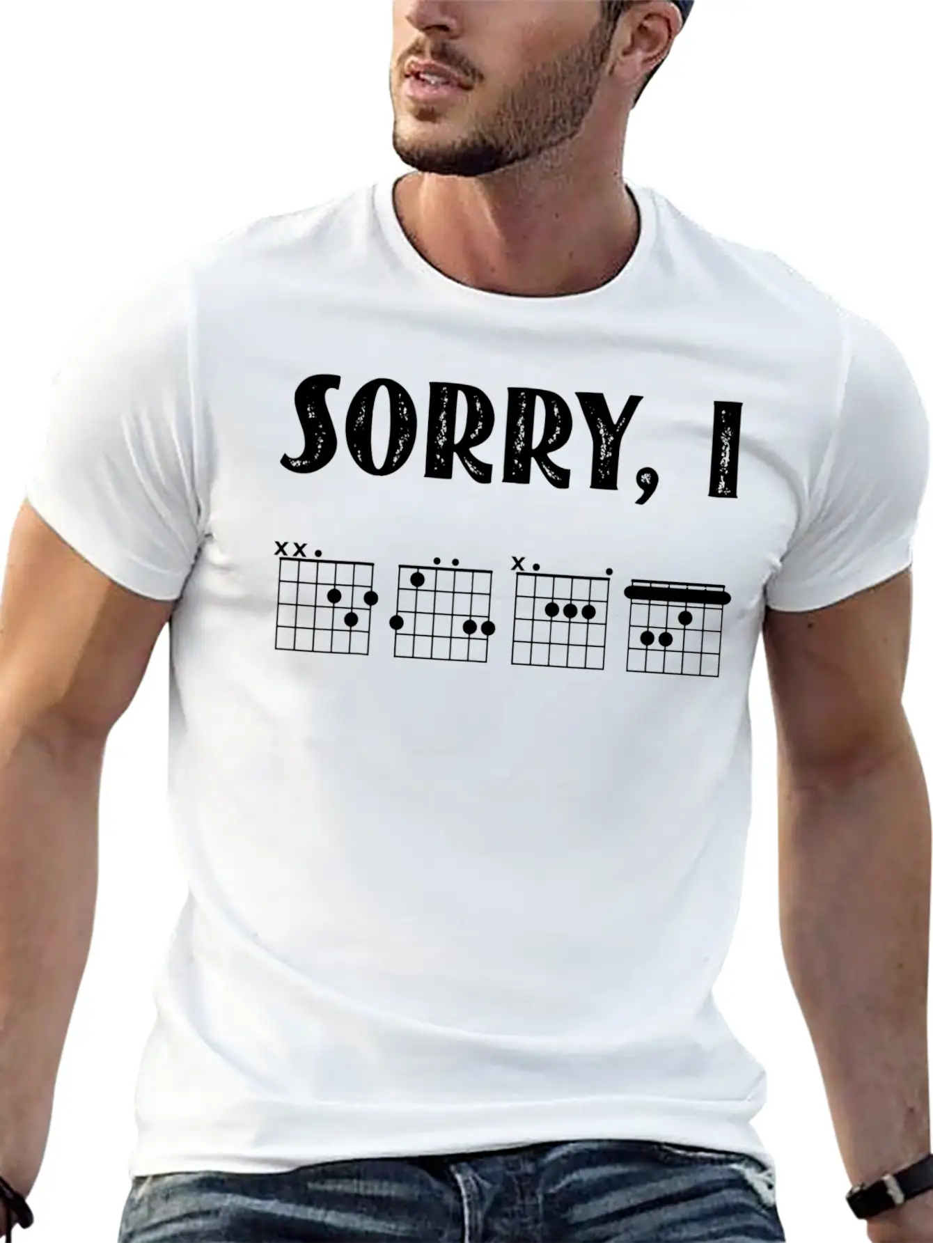 Sorry I DGAF Funny Hidden Message Guitar Chords Lightweight Cotton T-Shirt – Daily Comfort Graphic Shirt