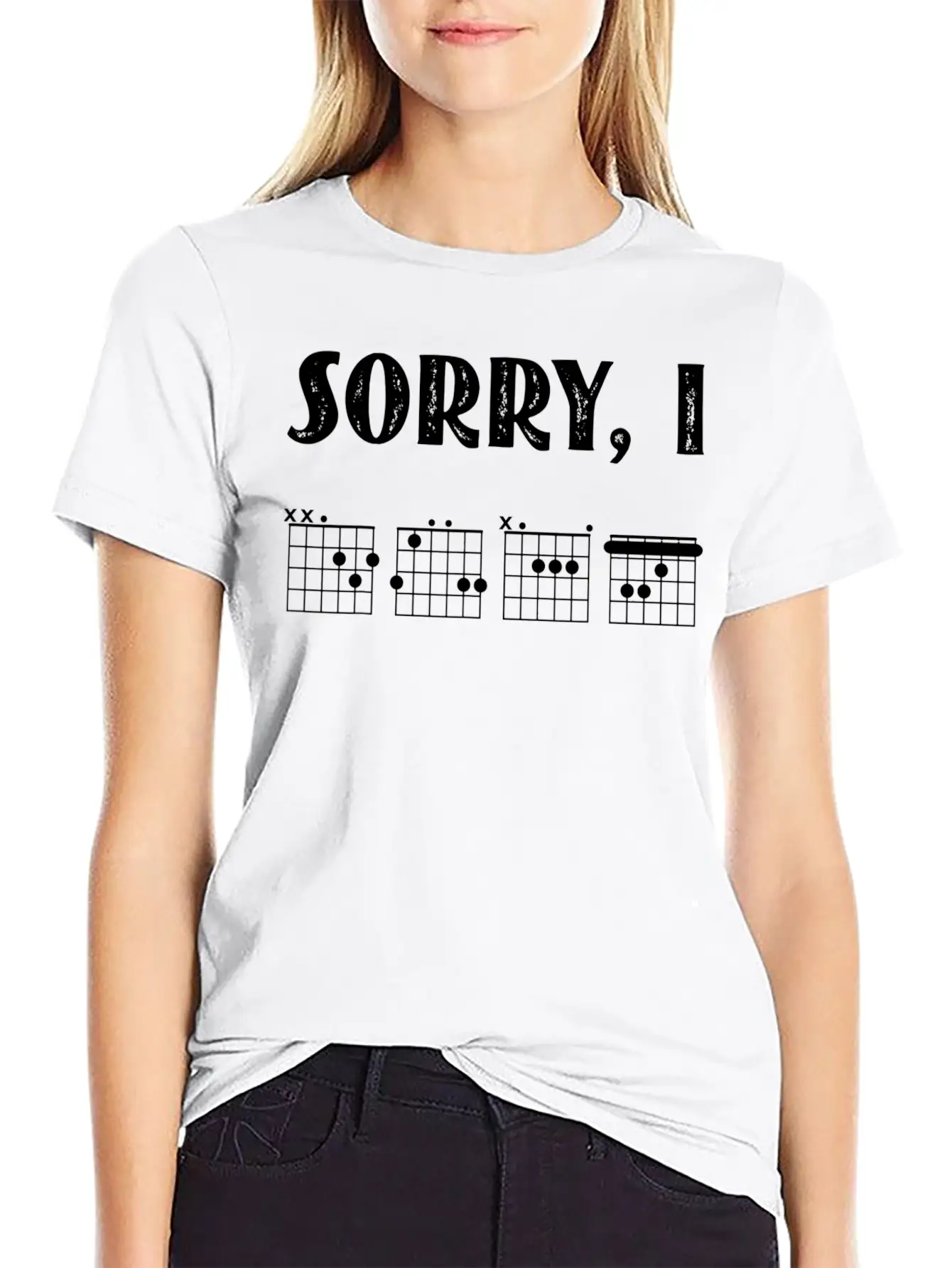 Sorry I DGAF Funny Hidden Message Guitar Chords Lightweight Cotton T-Shirt – Daily Comfort Graphic Shirt
