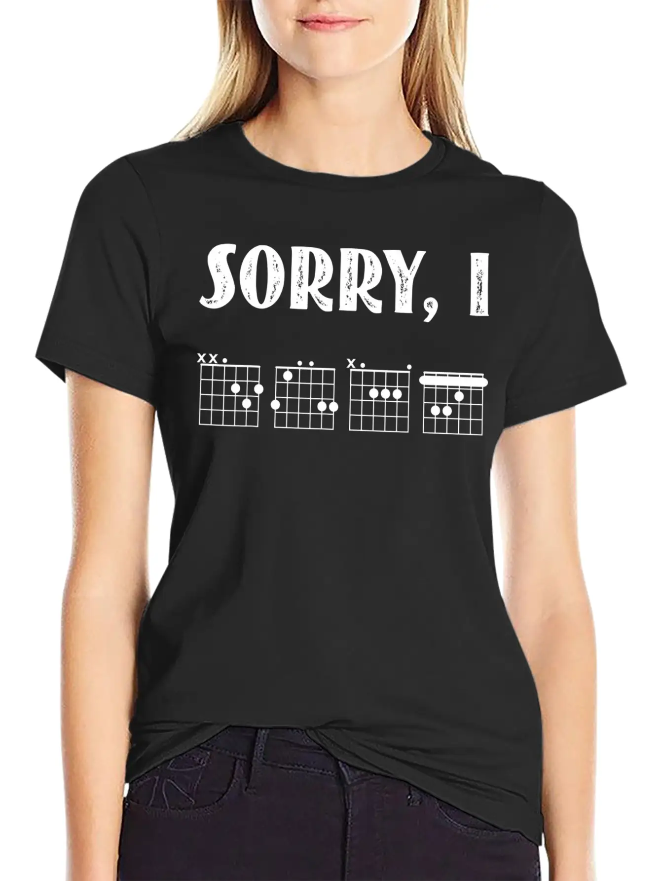 Sorry I DGAF Funny Hidden Message Guitar Chords Lightweight Cotton T-Shirt – Daily Comfort Graphic Shirt