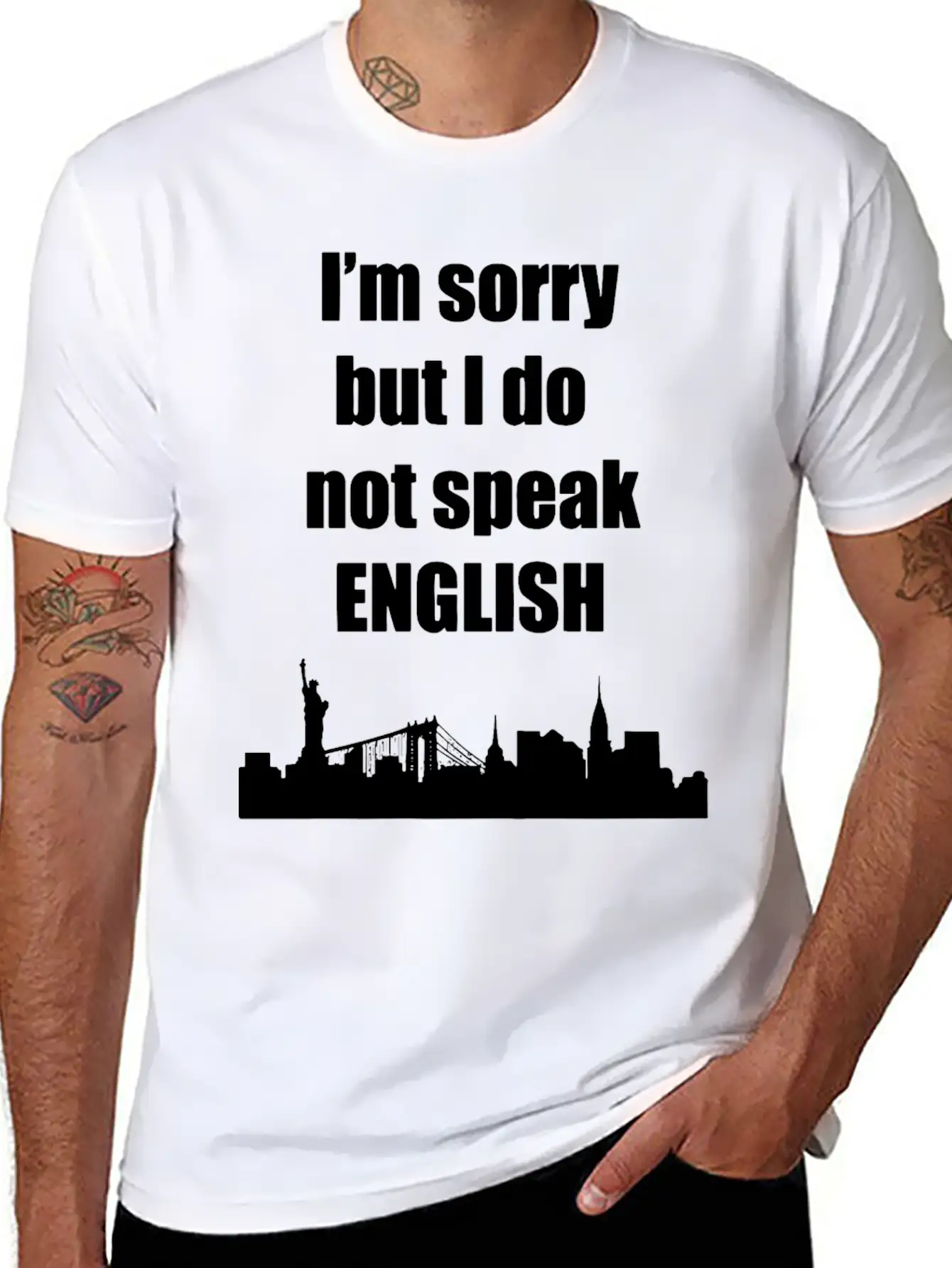 Sorry I Dont Speak English 1 Lightweight Cotton T-Shirt – Daily Comfort Graphic Shirt