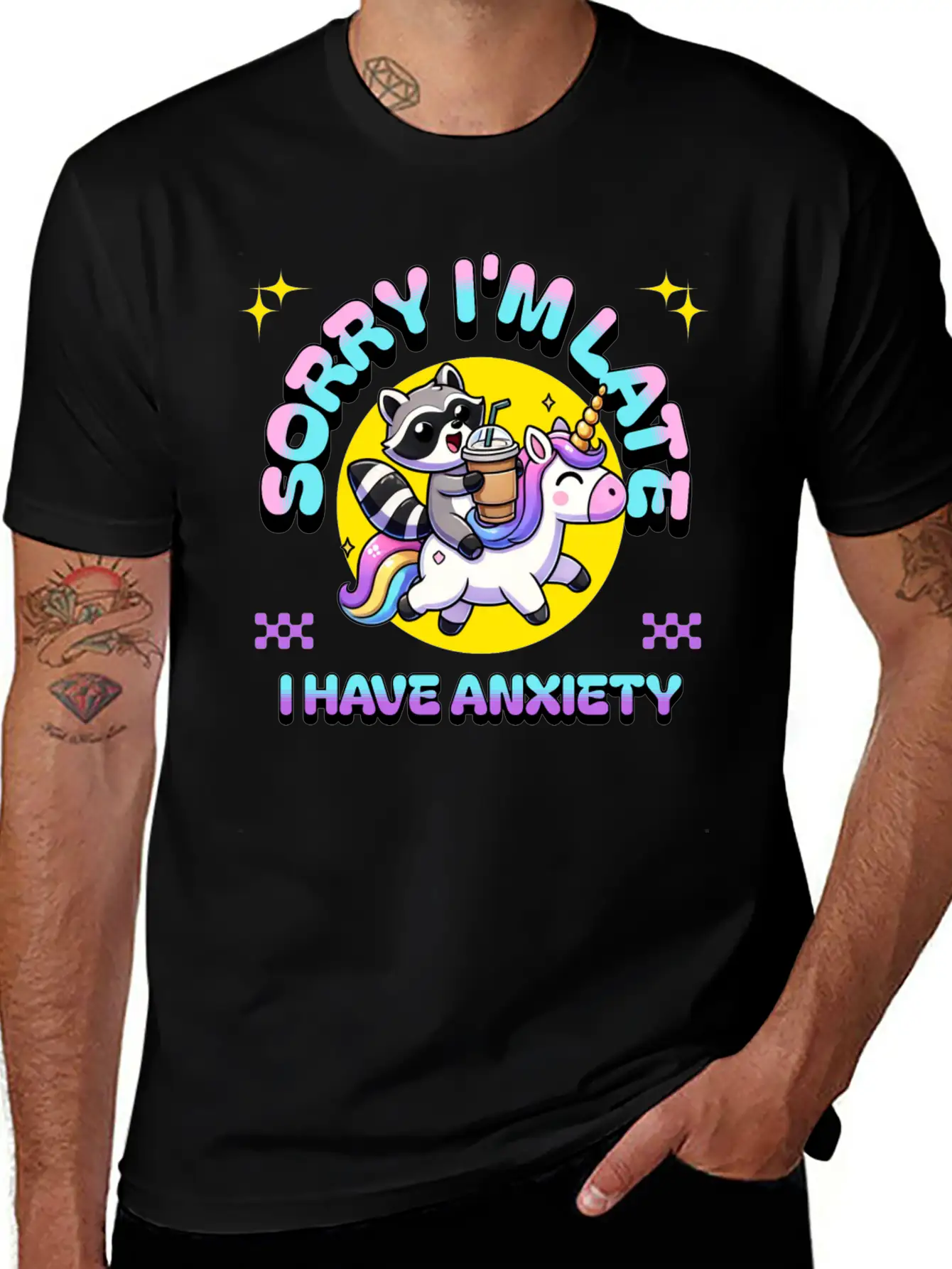 Sorry I'm Late I Have Anxiety Lightweight Cotton T-Shirt – Daily Comfort Graphic Shirt