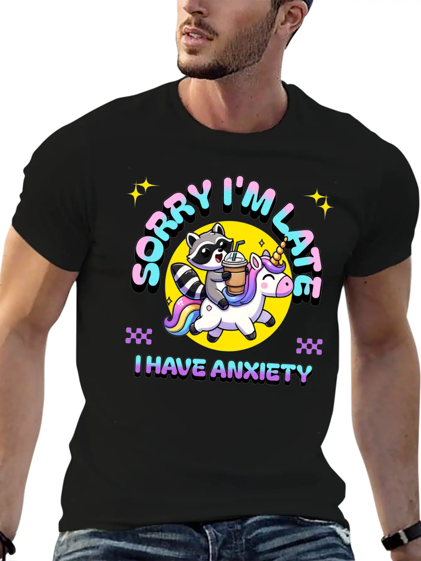 Sorry I'm Late I Have Anxiety Lightweight Cotton T-Shirt – Daily Comfort Graphic Shirt