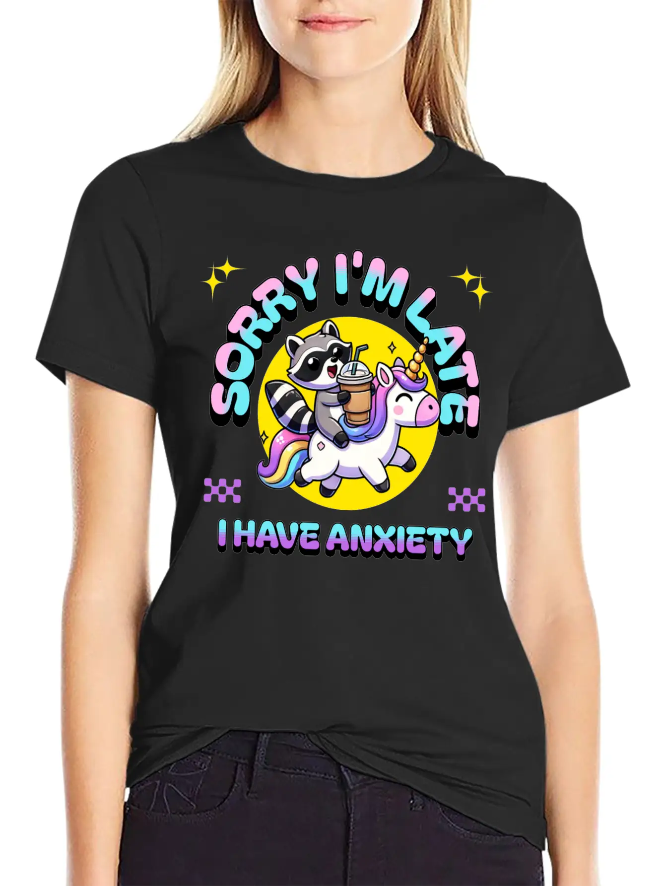 Sorry I'm Late I Have Anxiety Lightweight Cotton T-Shirt – Daily Comfort Graphic Shirt