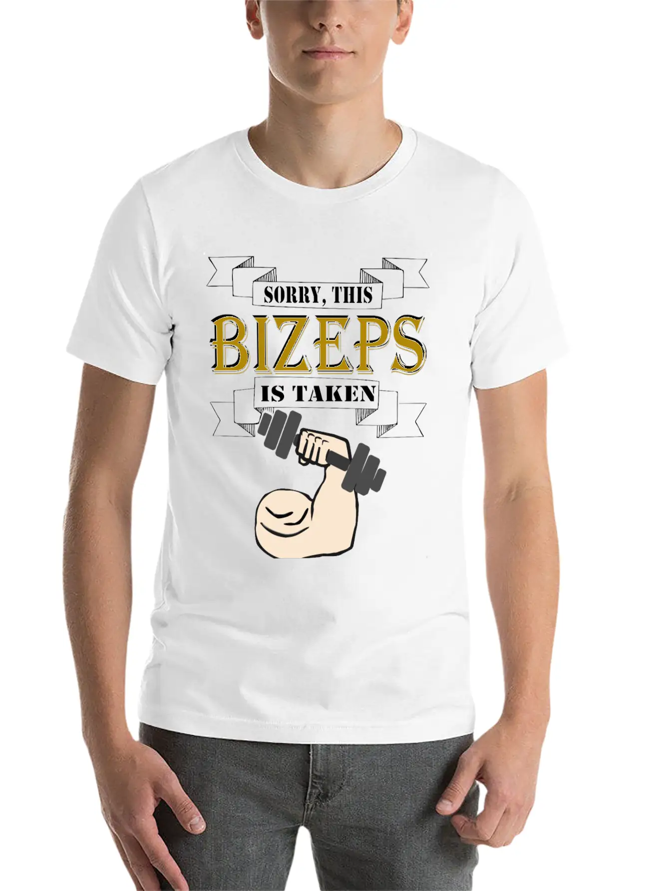Sorry This Bizeps Is Taken Basic Graphic T-Shirt – Daily Comfort In Soft Cotton