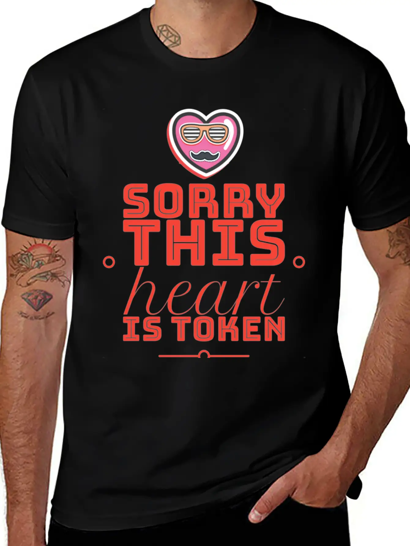 Sorry This Heart Is Token Essential Cotton Tee For Daily Outfits – Unisex Style