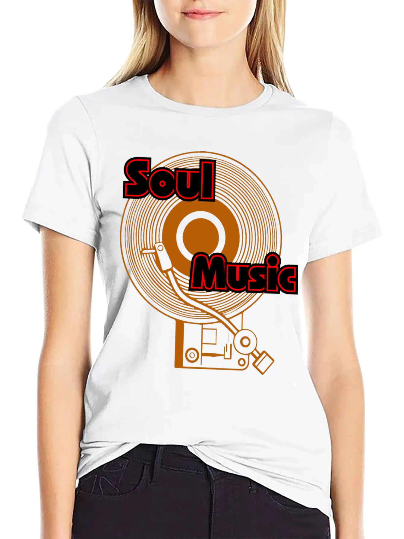 Soul Music Vinyl Turntable Junkie Lightweight Cotton T-Shirt – Daily Comfort Graphic Shirt