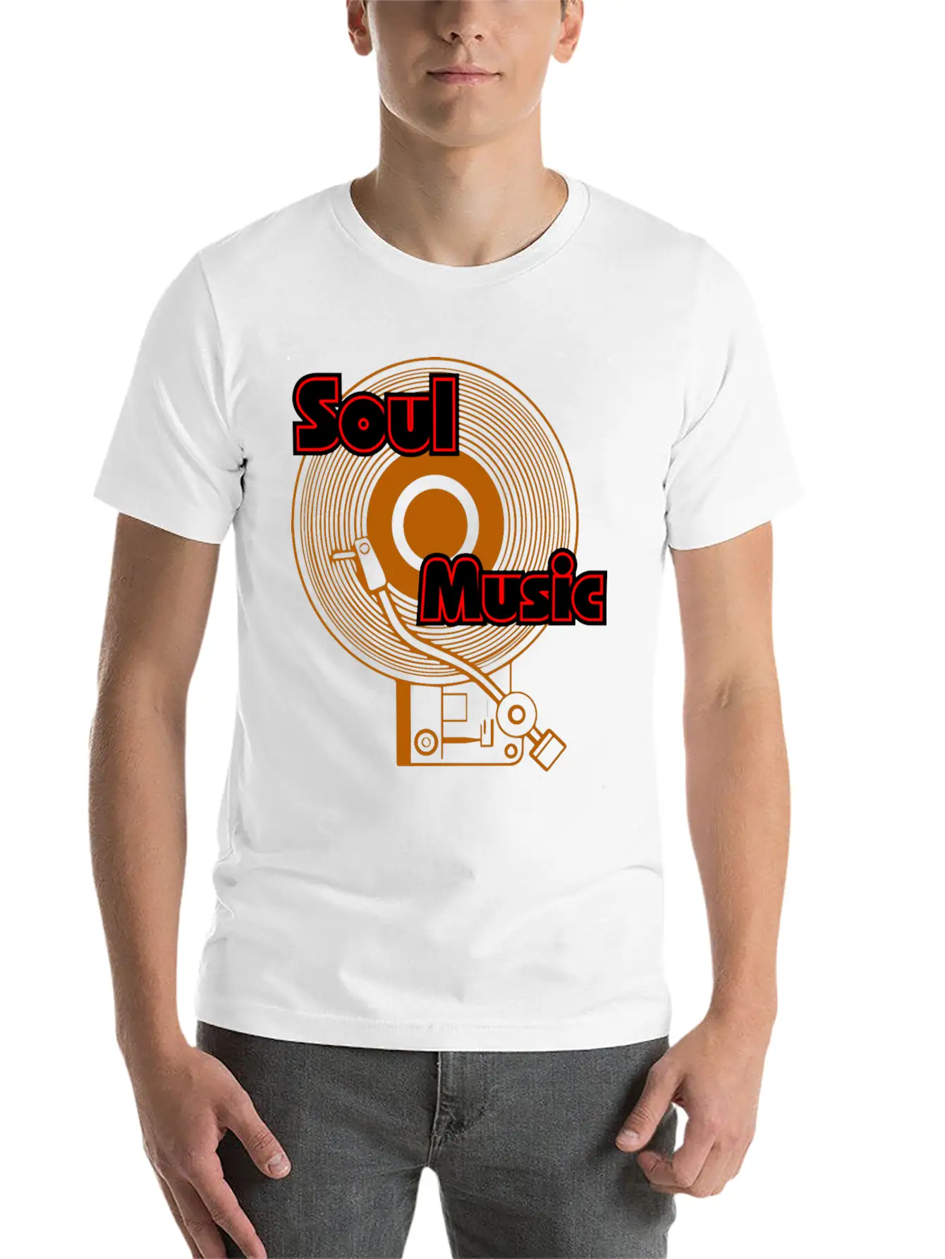 Soul Music Vinyl Turntable Junkie Lightweight Cotton T-Shirt – Daily Comfort Graphic Shirt