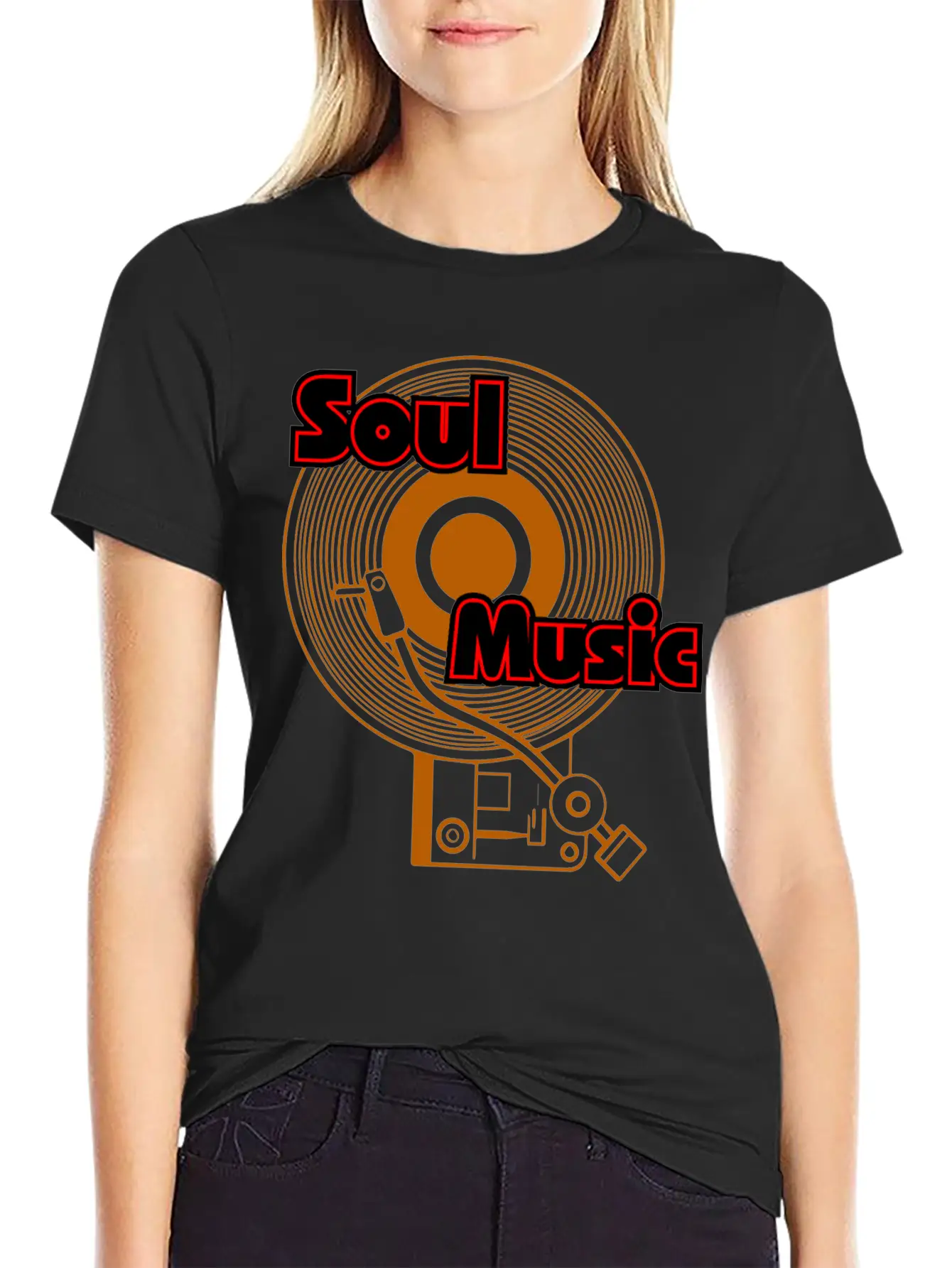 Soul Music Vinyl Turntable Junkie Lightweight Cotton T-Shirt – Daily Comfort Graphic Shirt
