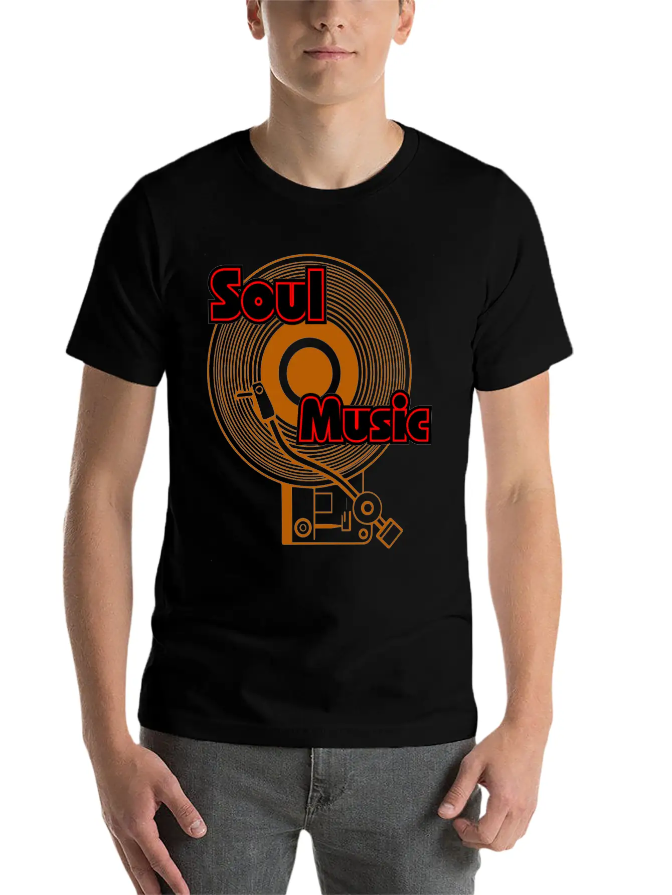 Soul Music Vinyl Turntable Junkie Lightweight Cotton T-Shirt – Daily Comfort Graphic Shirt