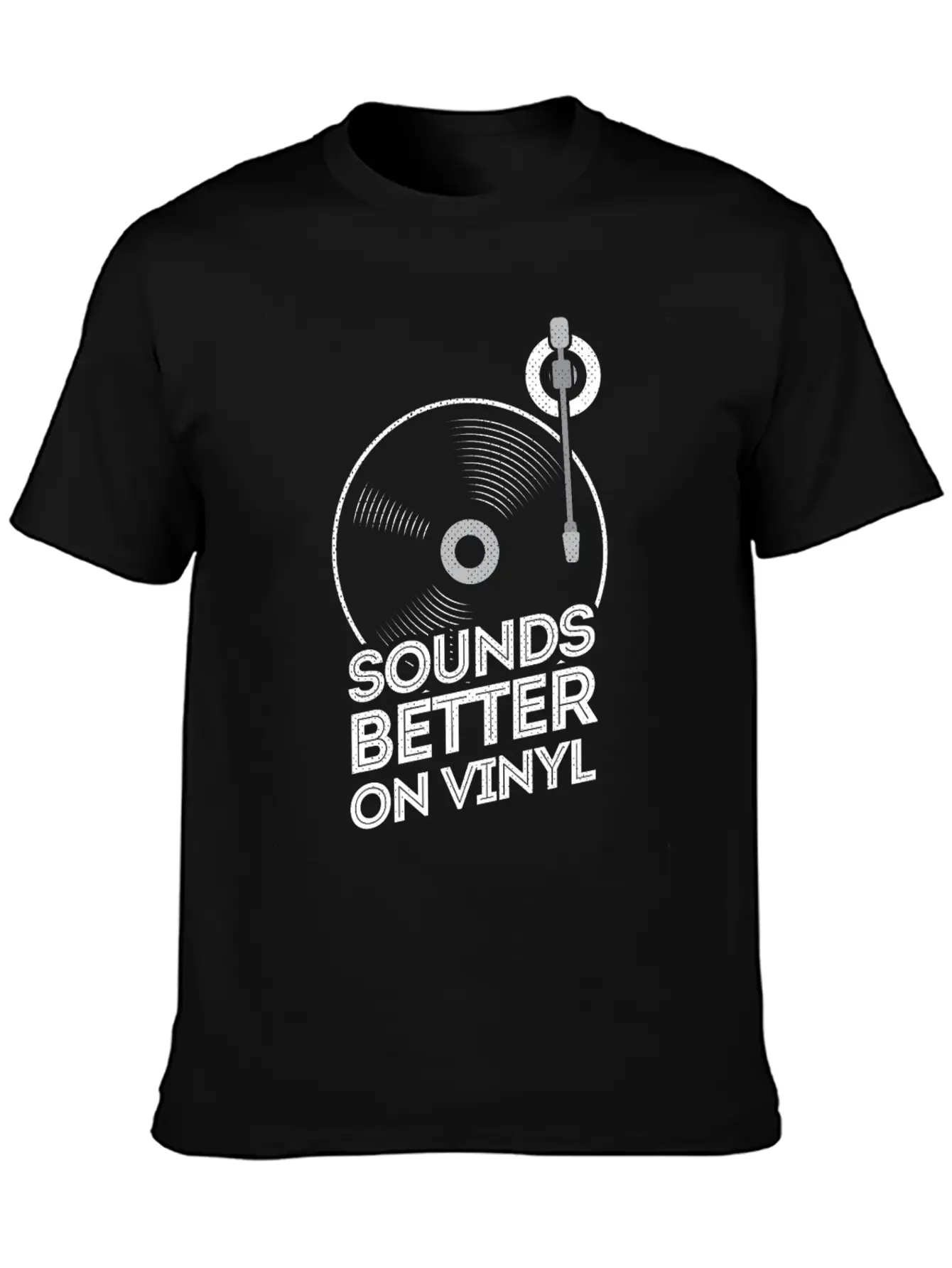 Sounds Better On Vinyl Record Player Album LP Gift Stylish Everyday T-Shirt – Unisex Basic Cotton Tee