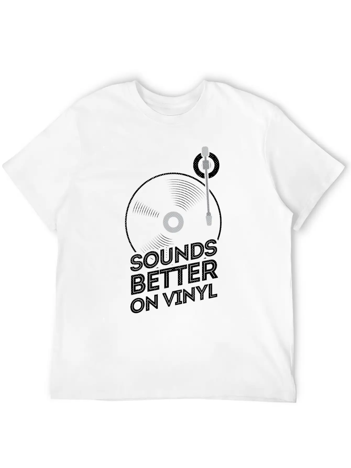 Sounds Better On Vinyl Record Player Album LP Gift Stylish Everyday T-Shirt – Unisex Basic Cotton Tee