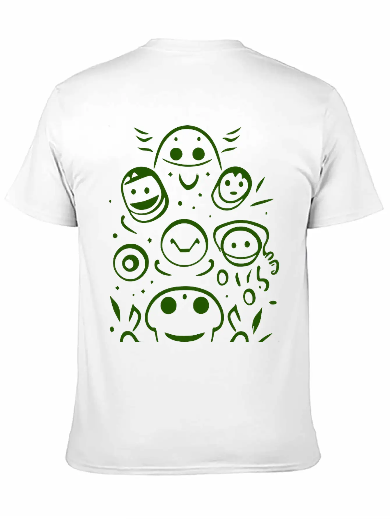 Space Alien Creatures Doodle Vector Single Color Lightweight Cotton T-Shirt – Daily Comfort Graphic Shirt