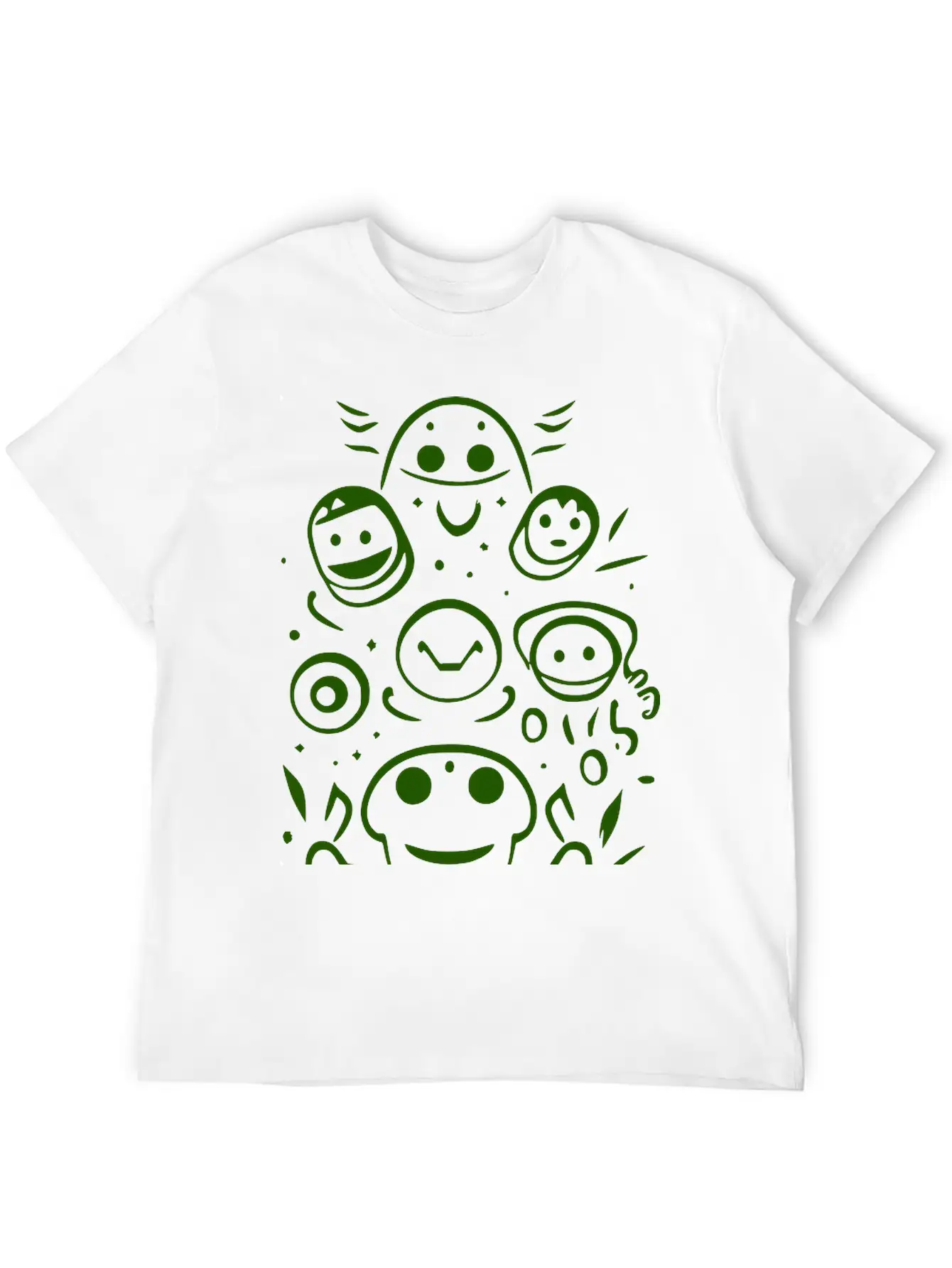 Space Alien Creatures Doodle Vector Single Color Lightweight Cotton T-Shirt – Daily Comfort Graphic Shirt