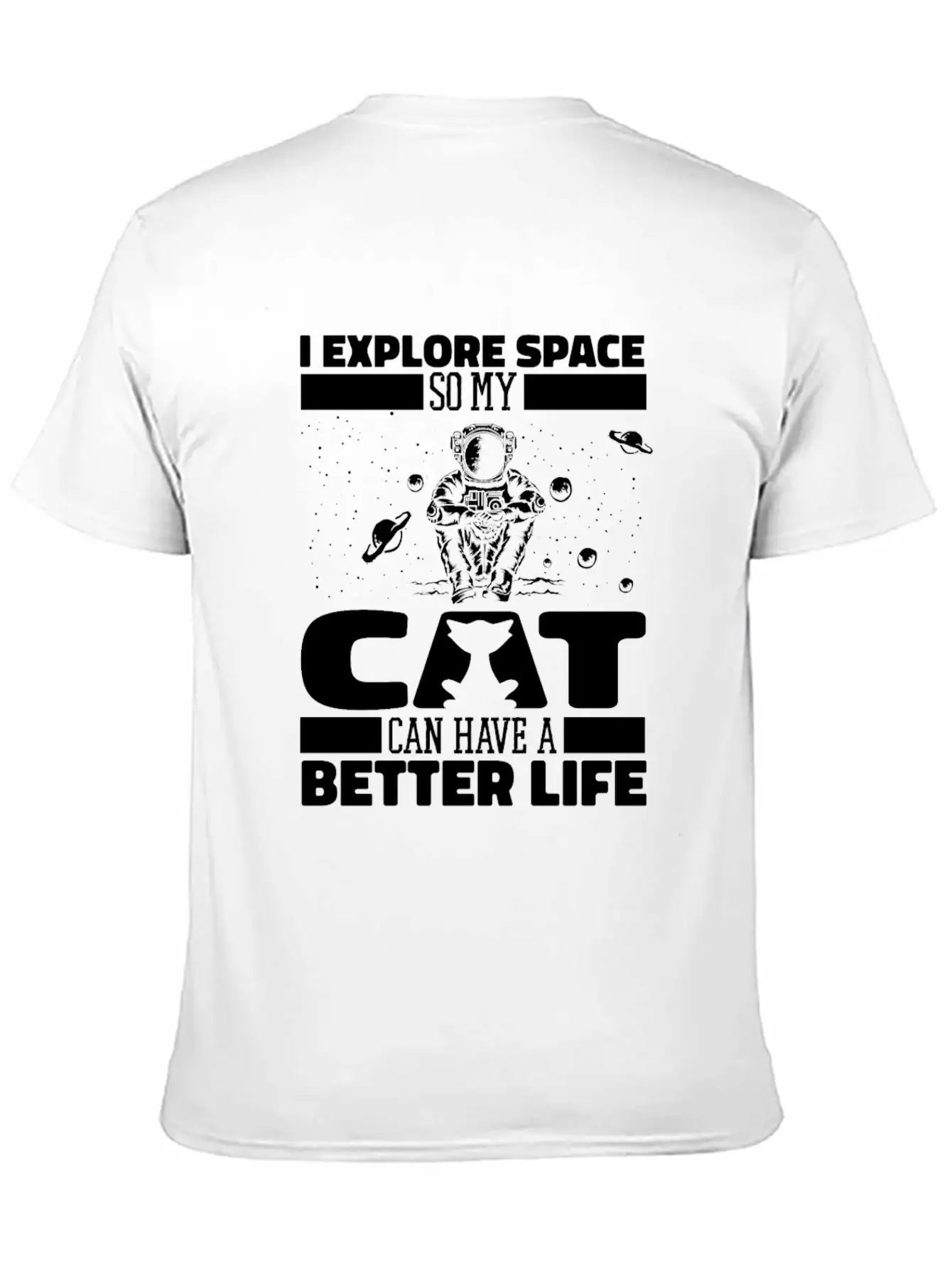 Space Cat Space Colonization Classic Fit Graphic Tee For Daily Comfort – Unisex Cotton Shirt
