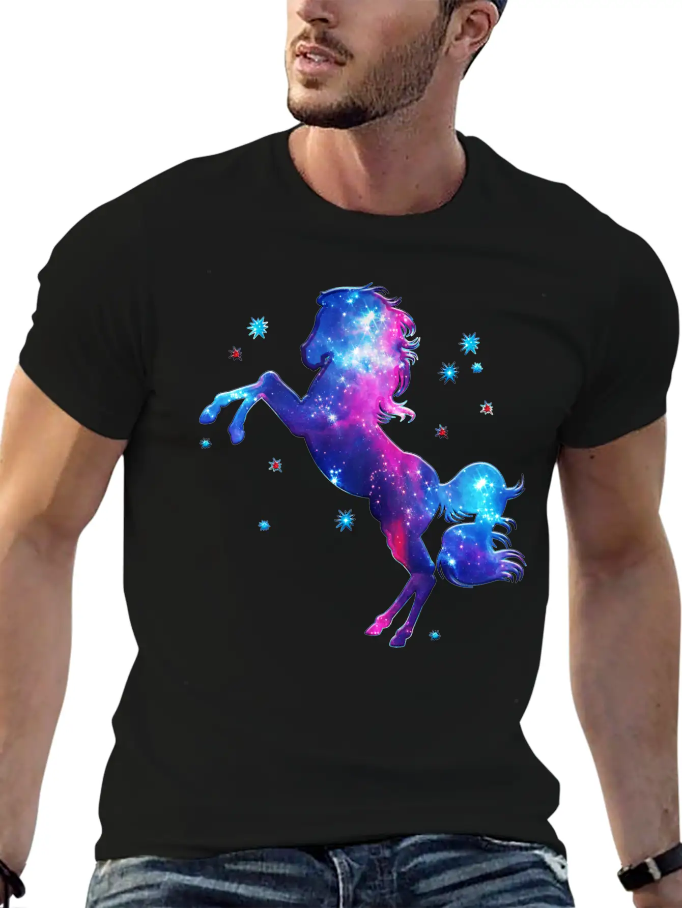 Space Horse, Cosmos, Universe, Space, Galactic Modern Fit Casual T-Shirt ��� Clean And Versatile Design