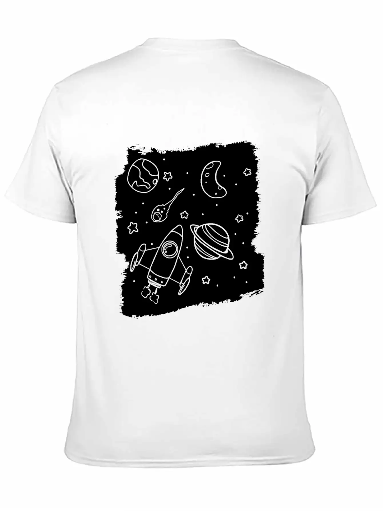 Space Rocket Planets Relaxed Everyday Tee – Lightweight And Durable Cotton