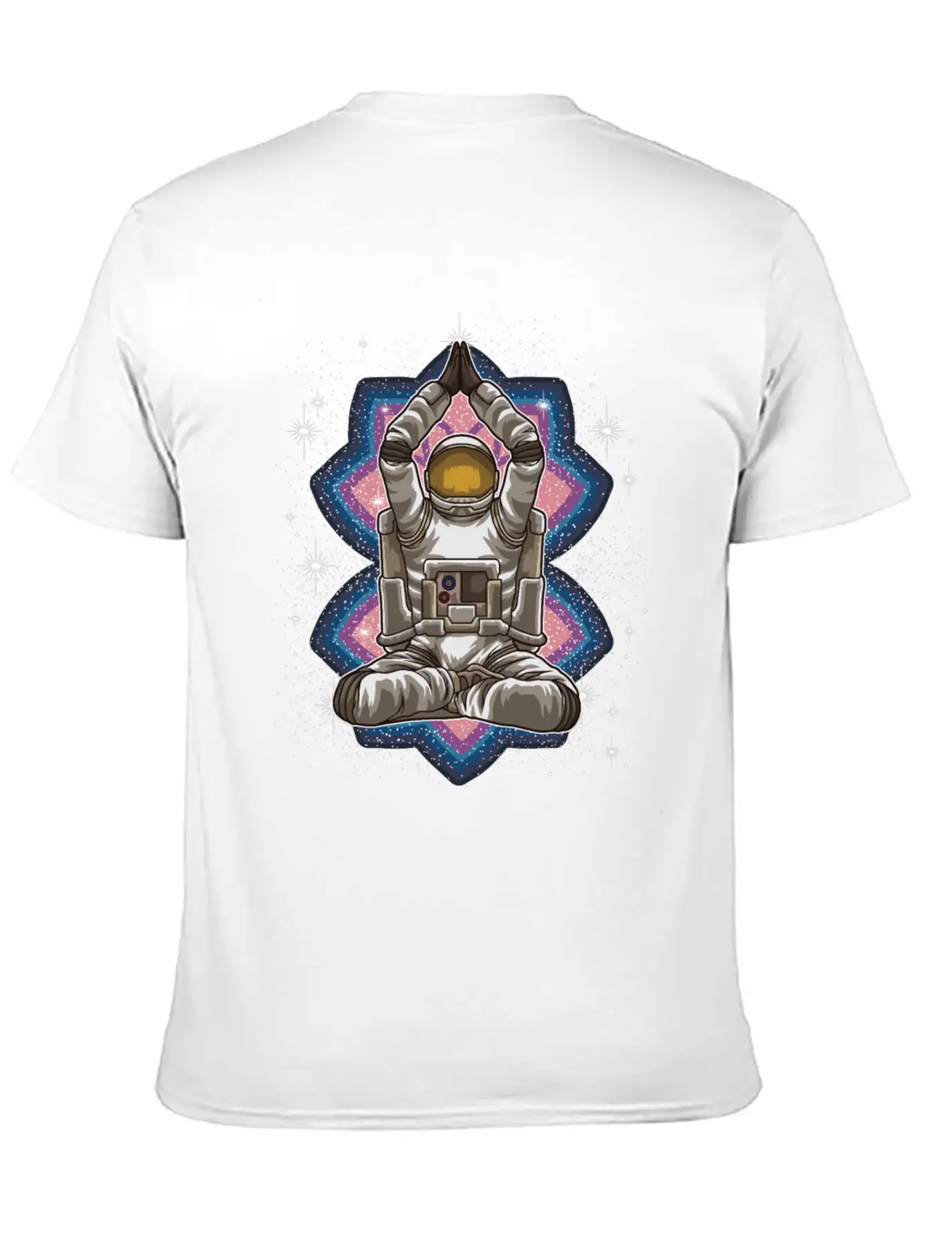 Space Yoga - Astronaut Meditates In The Galaxy Essential Cotton Tee For Daily Outfits – Unisex Style