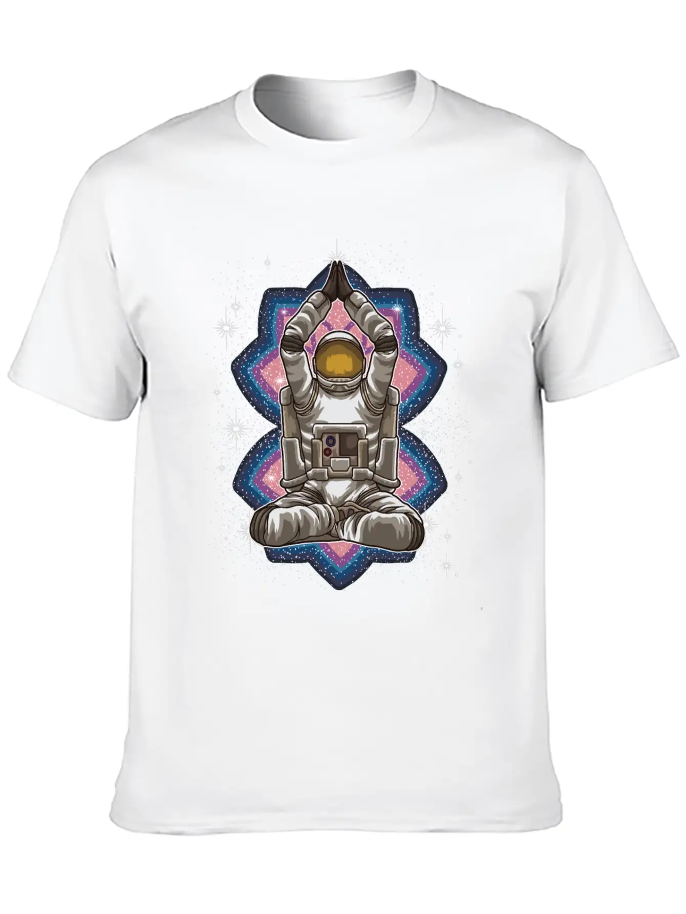 Space Yoga - Astronaut Meditates In The Galaxy Essential Cotton Tee For Daily Outfits – Unisex Style