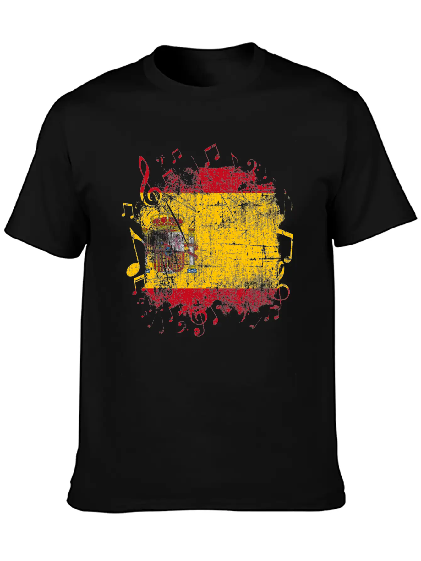 Spain Flag Music Lightweight Cotton T-Shirt – Daily Comfort Graphic Shirt