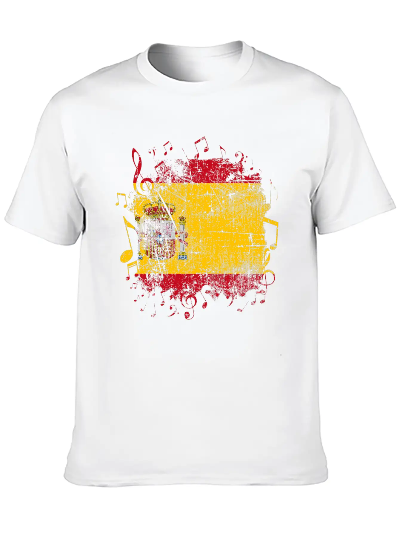 Spain Flag Music Lightweight Cotton T-Shirt – Daily Comfort Graphic Shirt