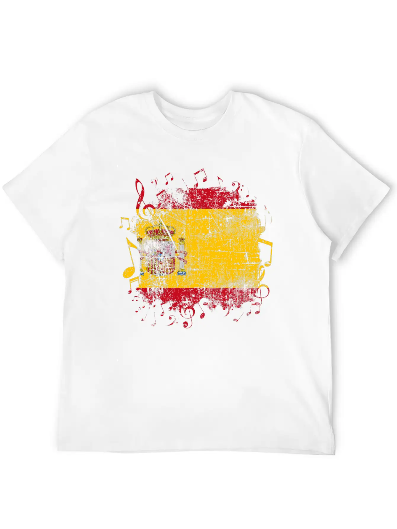 Spain Flag Music Lightweight Cotton T-Shirt – Daily Comfort Graphic Shirt