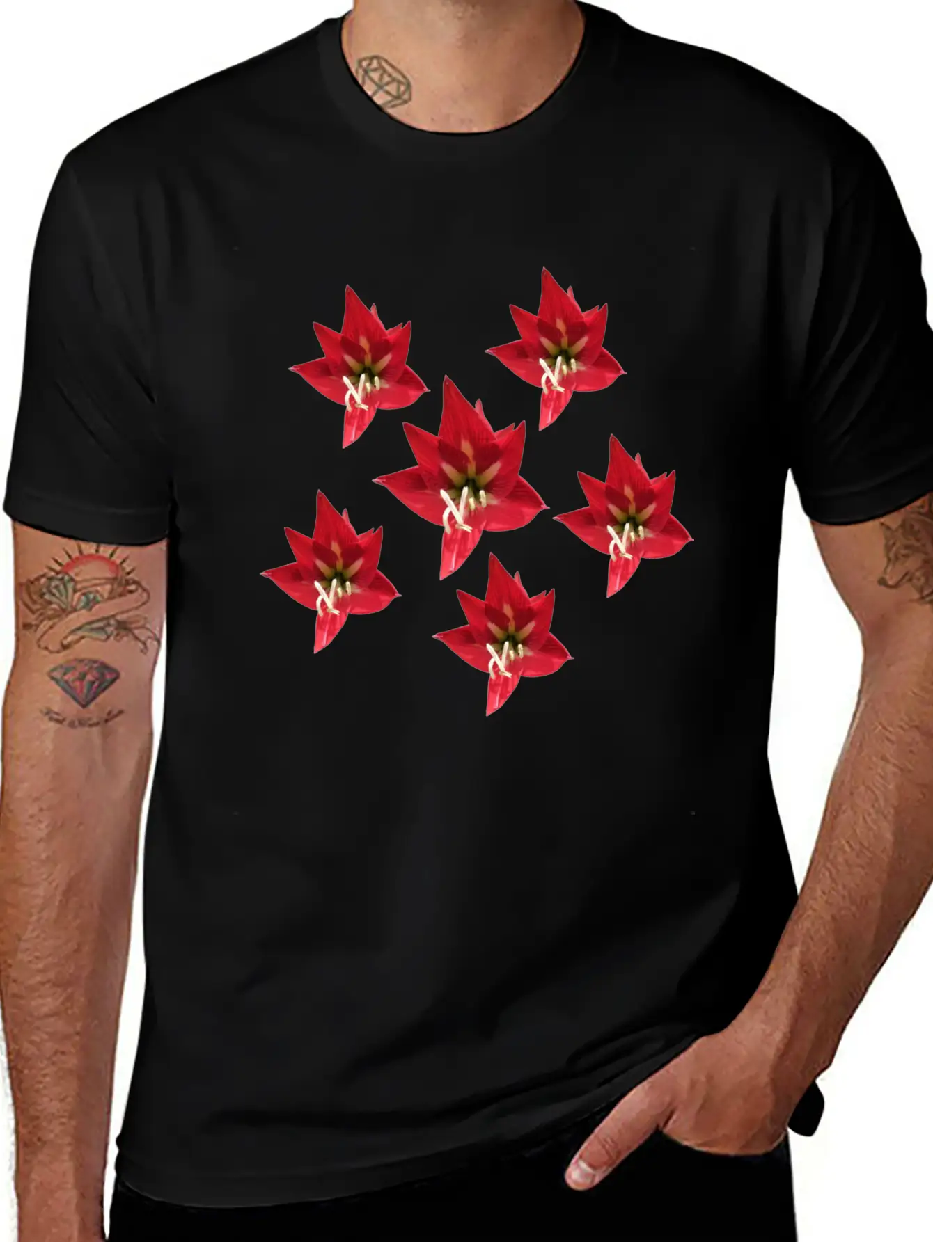 Speaker Red Flower Unisex Casual T-Shirt – Clean Design For Daily Comfort