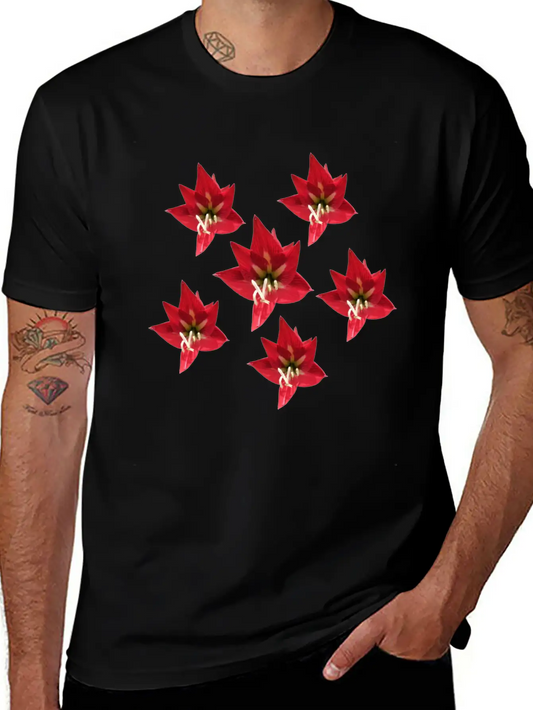 Speaker Red Flower Unisex Casual T-Shirt – Clean Design For Daily Comfort