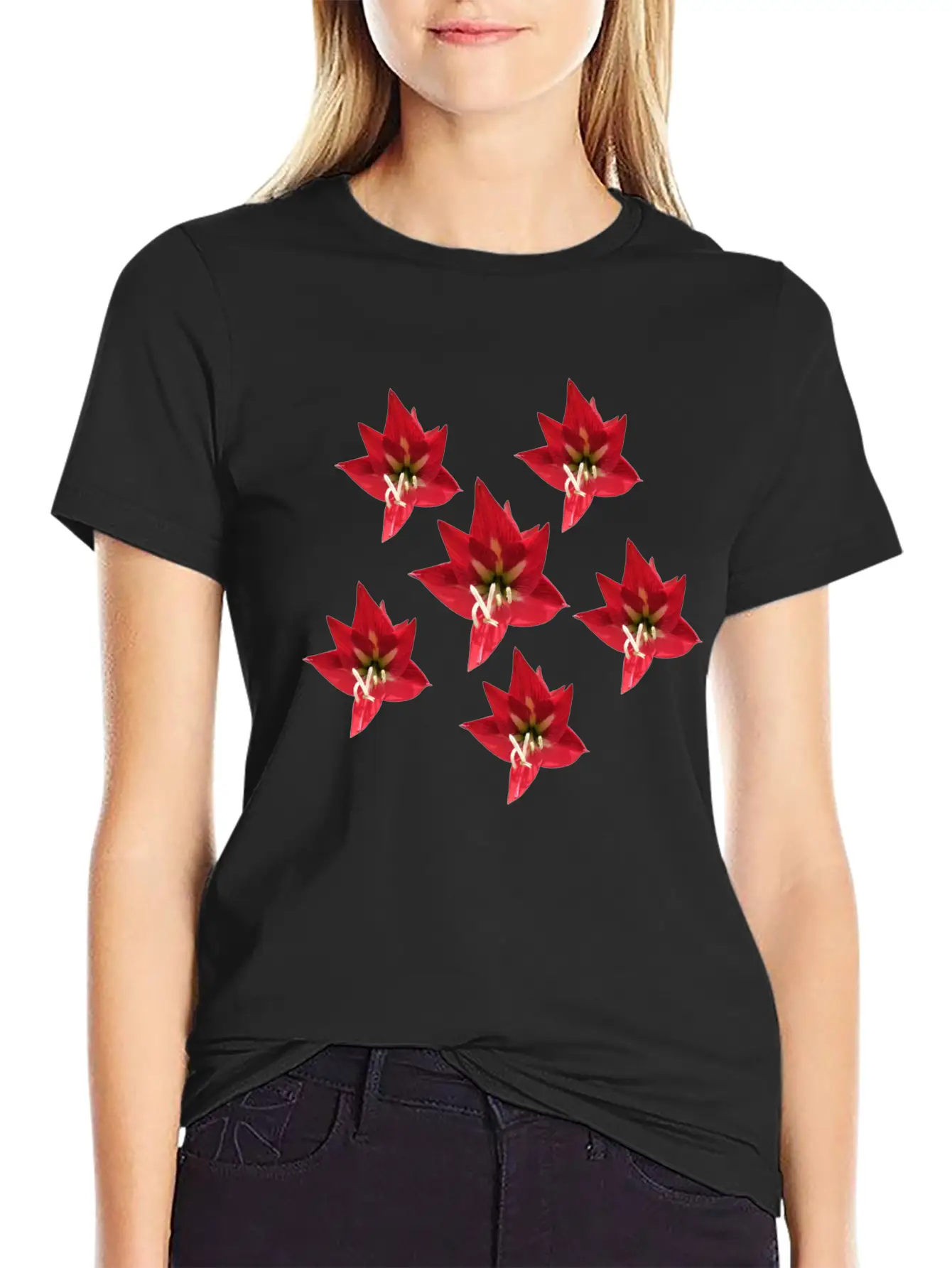 Speaker Red Flower Unisex Casual T-Shirt – Clean Design For Daily Comfort