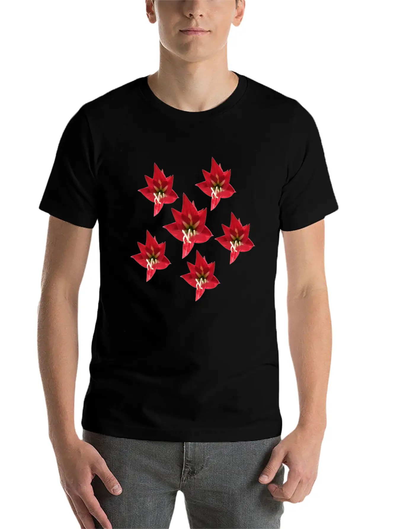 Speaker Red Flower Unisex Casual T-Shirt – Clean Design For Daily Comfort