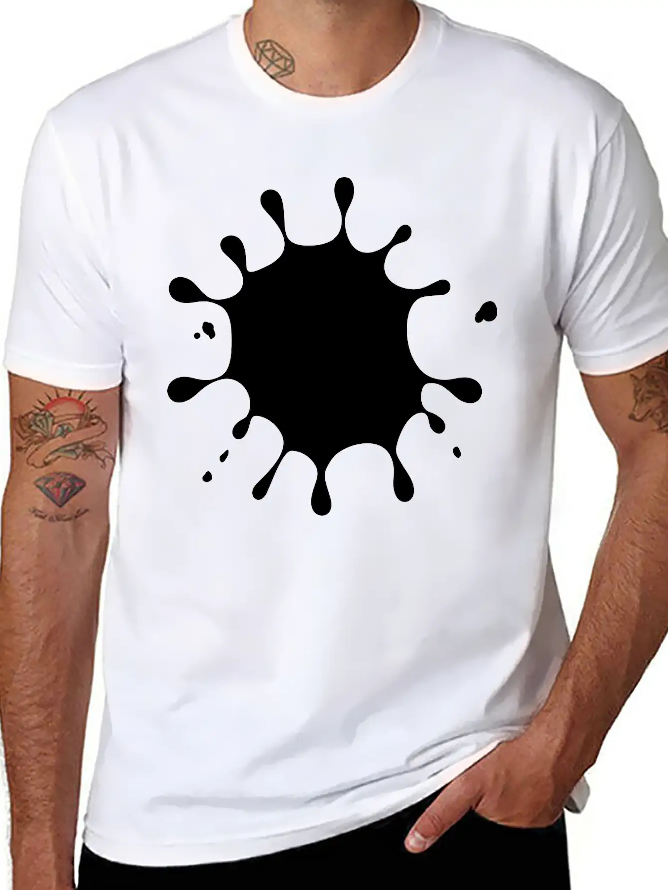 Splash Of Ink Or Color (1c) Modern Fit Casual T-Shirt – Clean And Versatile Design