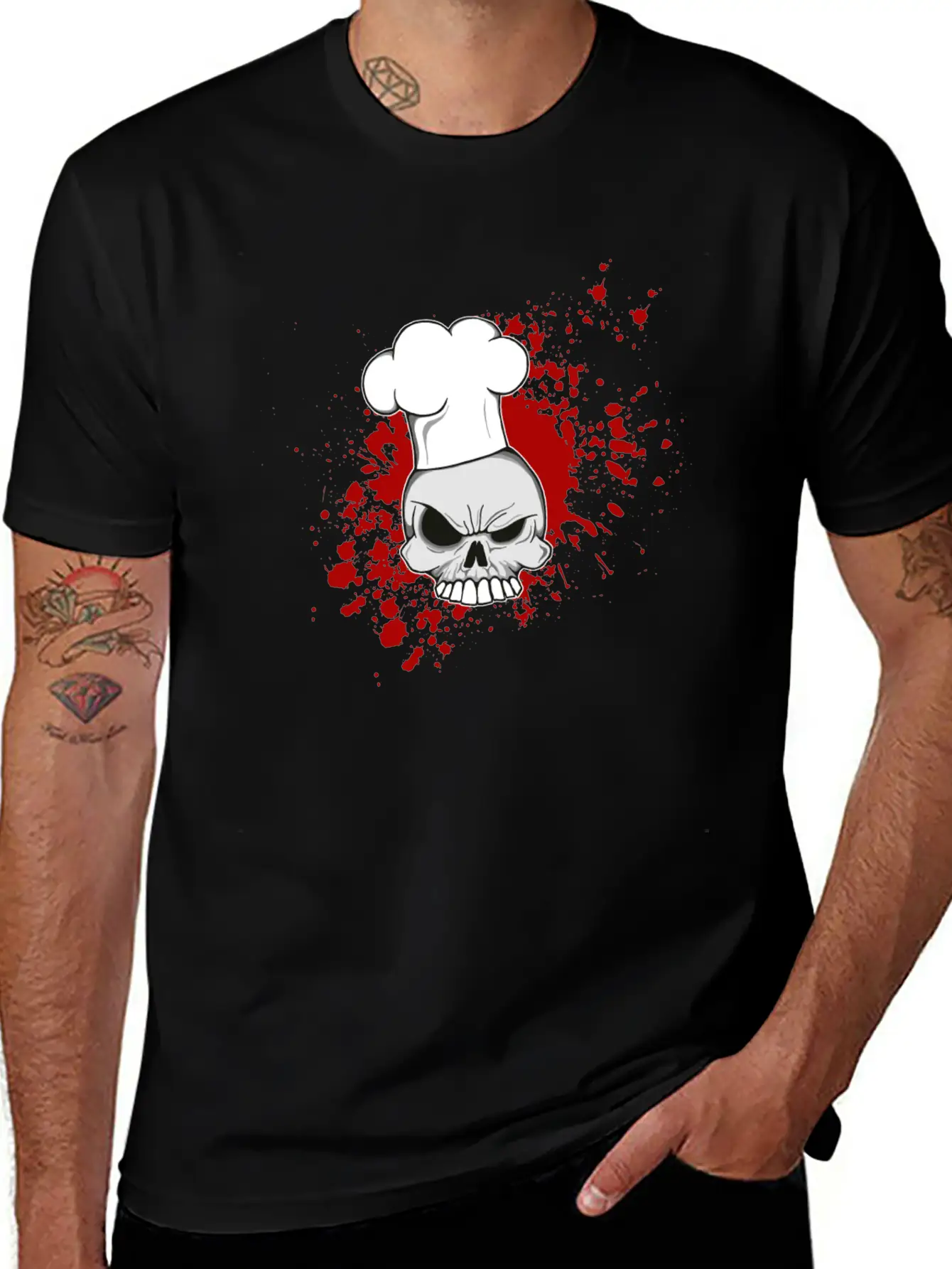 Splatter Skull Cook Lightweight Cotton T-Shirt – Daily Comfort Graphic Shirt