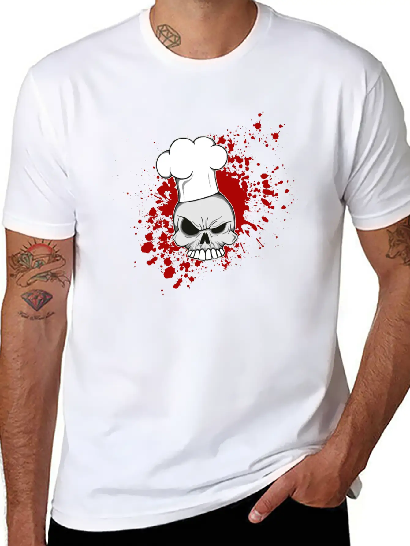 Splatter Skull Cook Lightweight Cotton T-Shirt – Daily Comfort Graphic Shirt