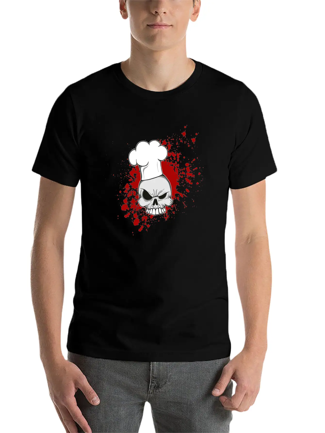 Splatter Skull Cook Lightweight Cotton T-Shirt – Daily Comfort Graphic Shirt