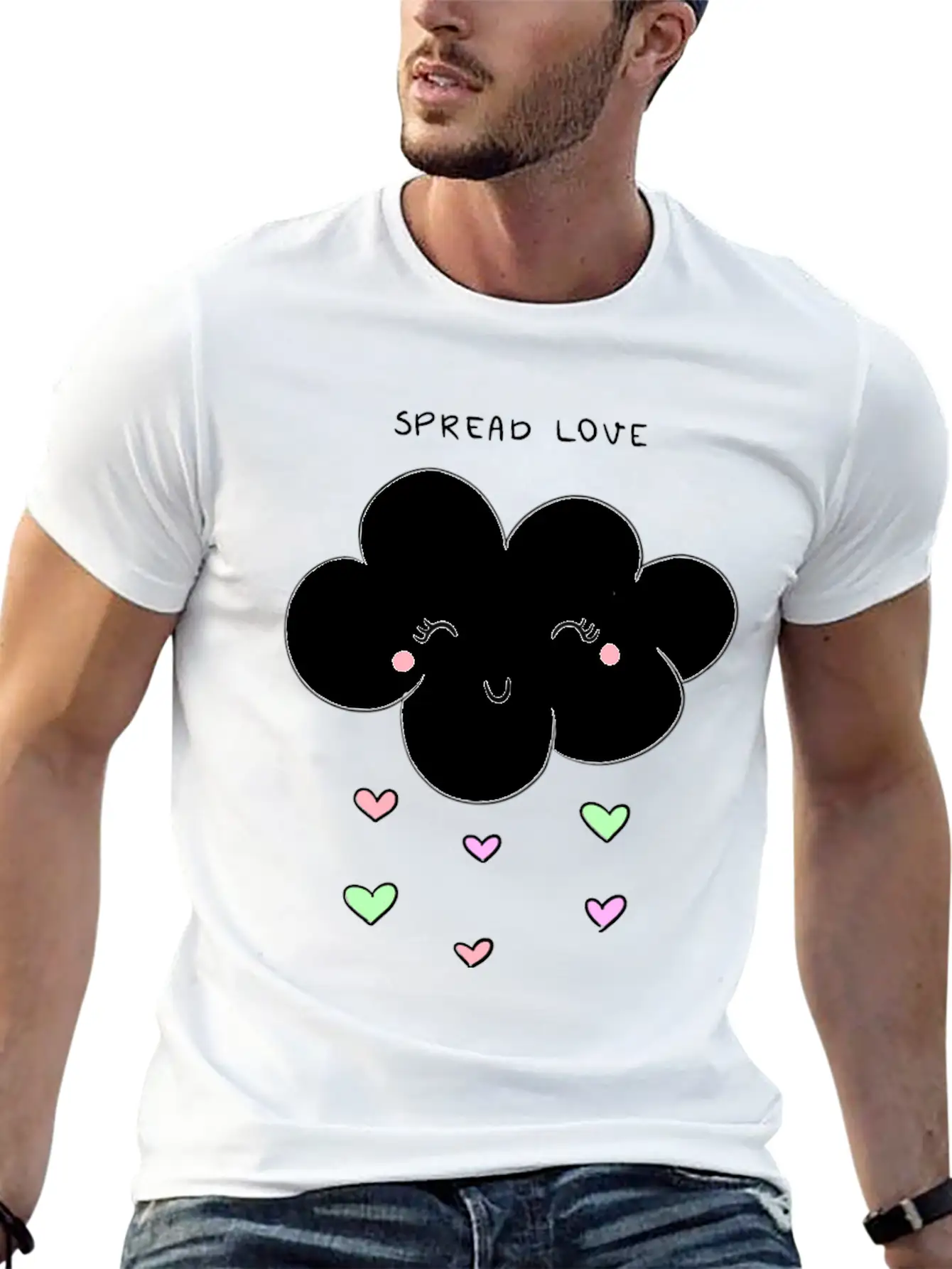 Spread Love Cloud Stylish Everyday T-Shirt – Unisex Basic Cotton Tee