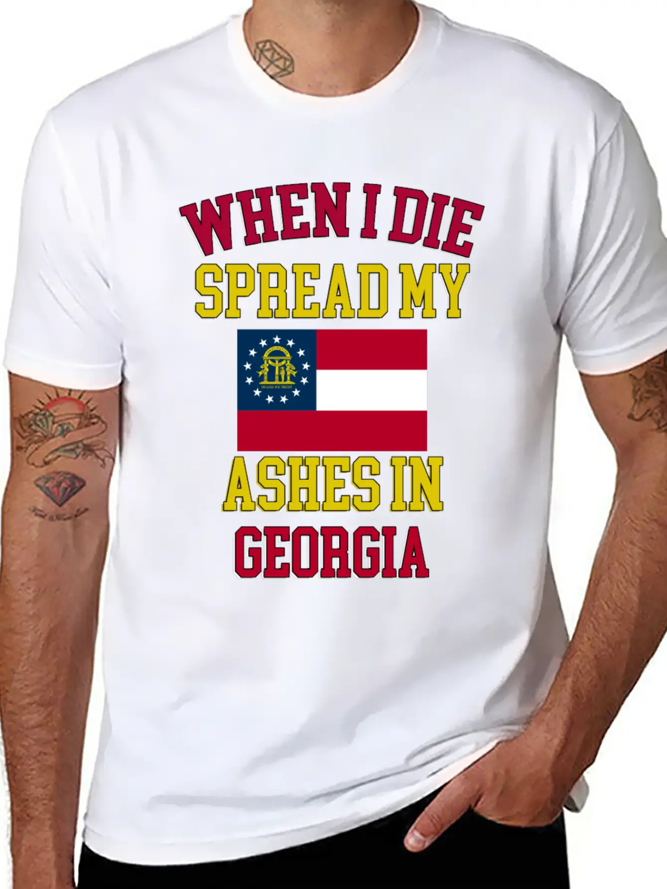 Spread My Ashes In Georgia Georgian Graphic Unisex Casual T-Shirt – Clean Design For Daily Comfort