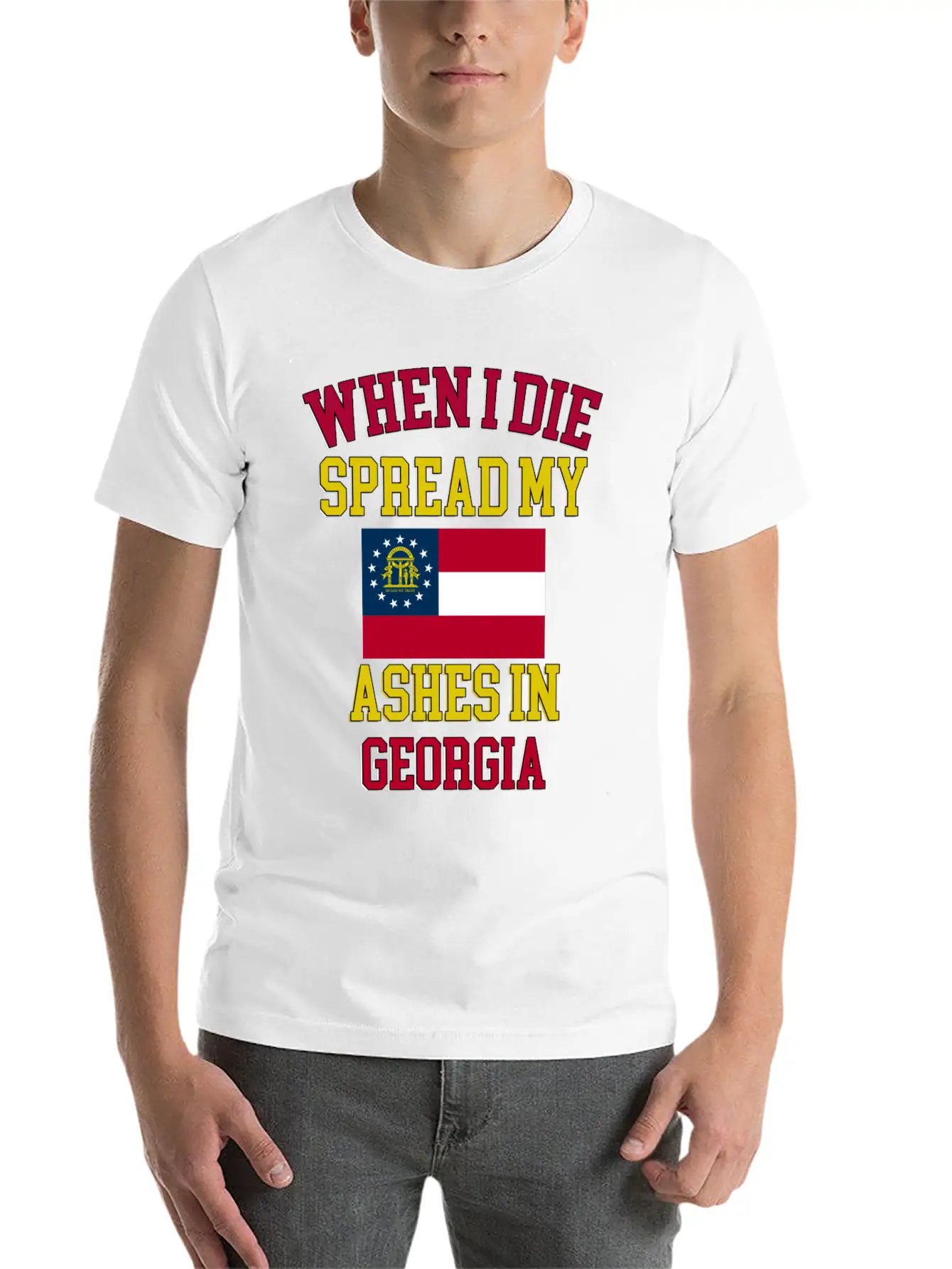 Spread My Ashes In Georgia Georgian Graphic Unisex Casual T-Shirt – Clean Design For Daily Comfort