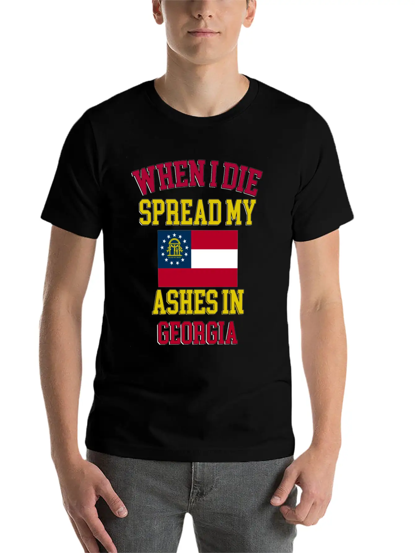 Spread My Ashes In Georgia Georgian Graphic Unisex Casual T-Shirt – Clean Design For Daily Comfort
