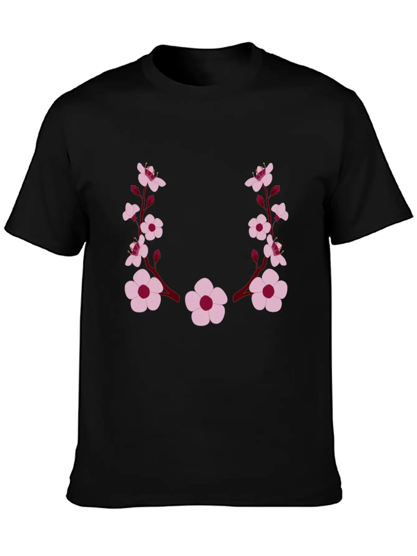 Spring Cherry Blossoms And Budding Flower Laurel Modern Fit Casual T-Shirt ��� Clean And Versatile Design