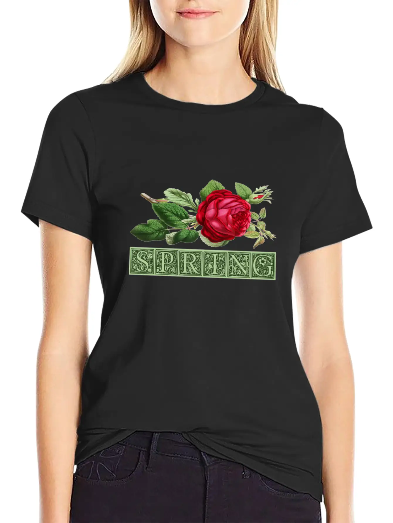 Spring Spring Bud Flower Rose Gift Essential Cotton Tee For Daily Outfits – Unisex Style