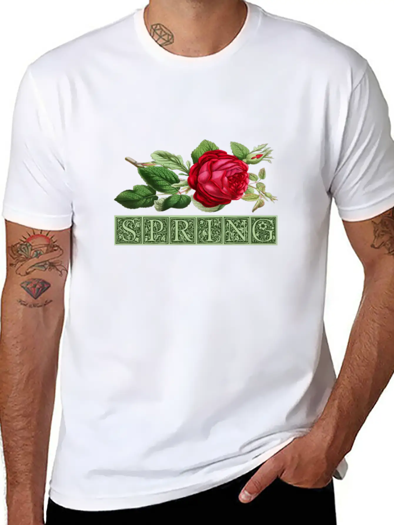 Spring Spring Bud Flower Rose Gift Essential Cotton Tee For Daily Outfits – Unisex Style