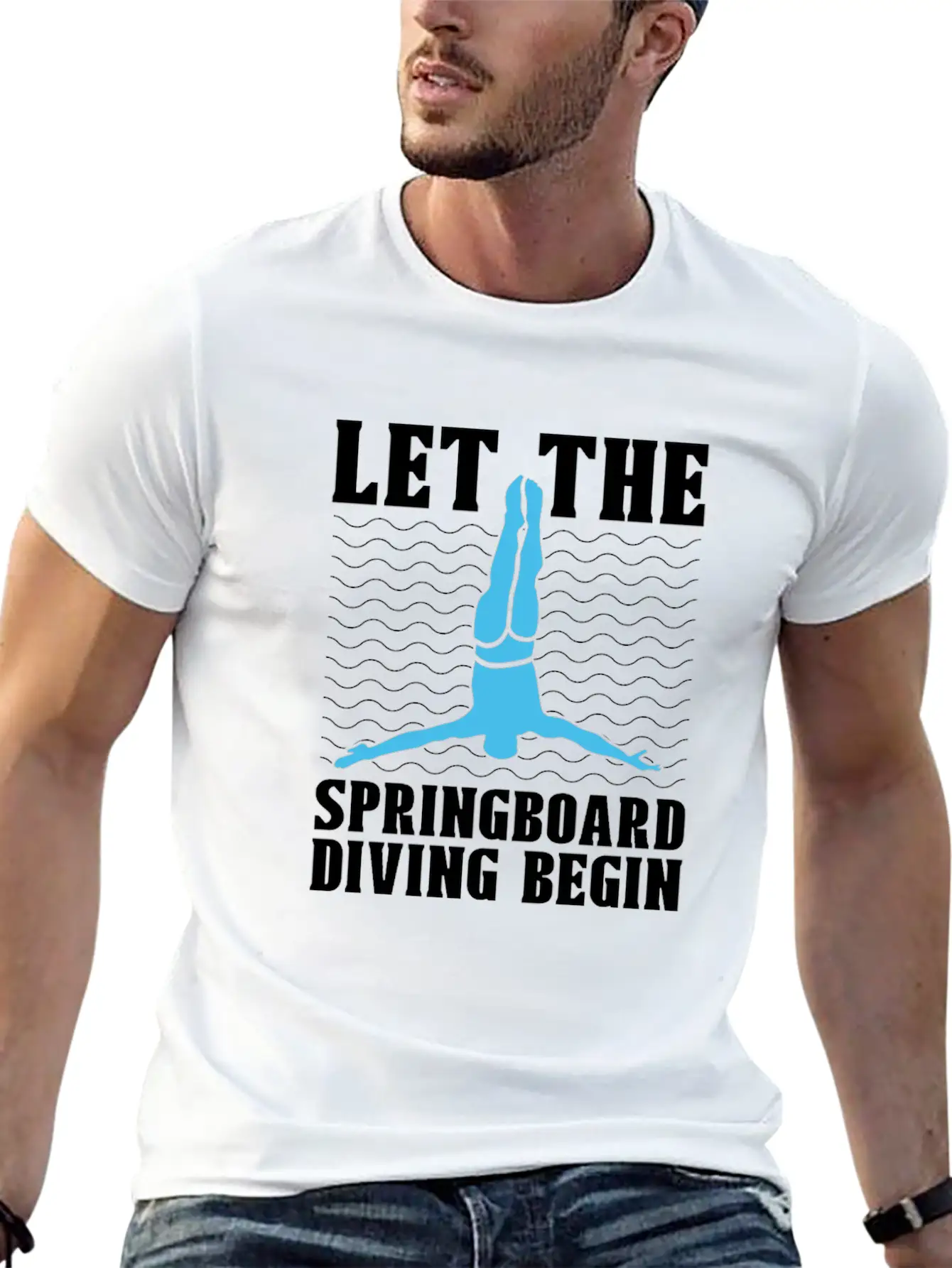 Springboard Diving Basic Graphic T-Shirt – Daily Comfort In Soft Cotton