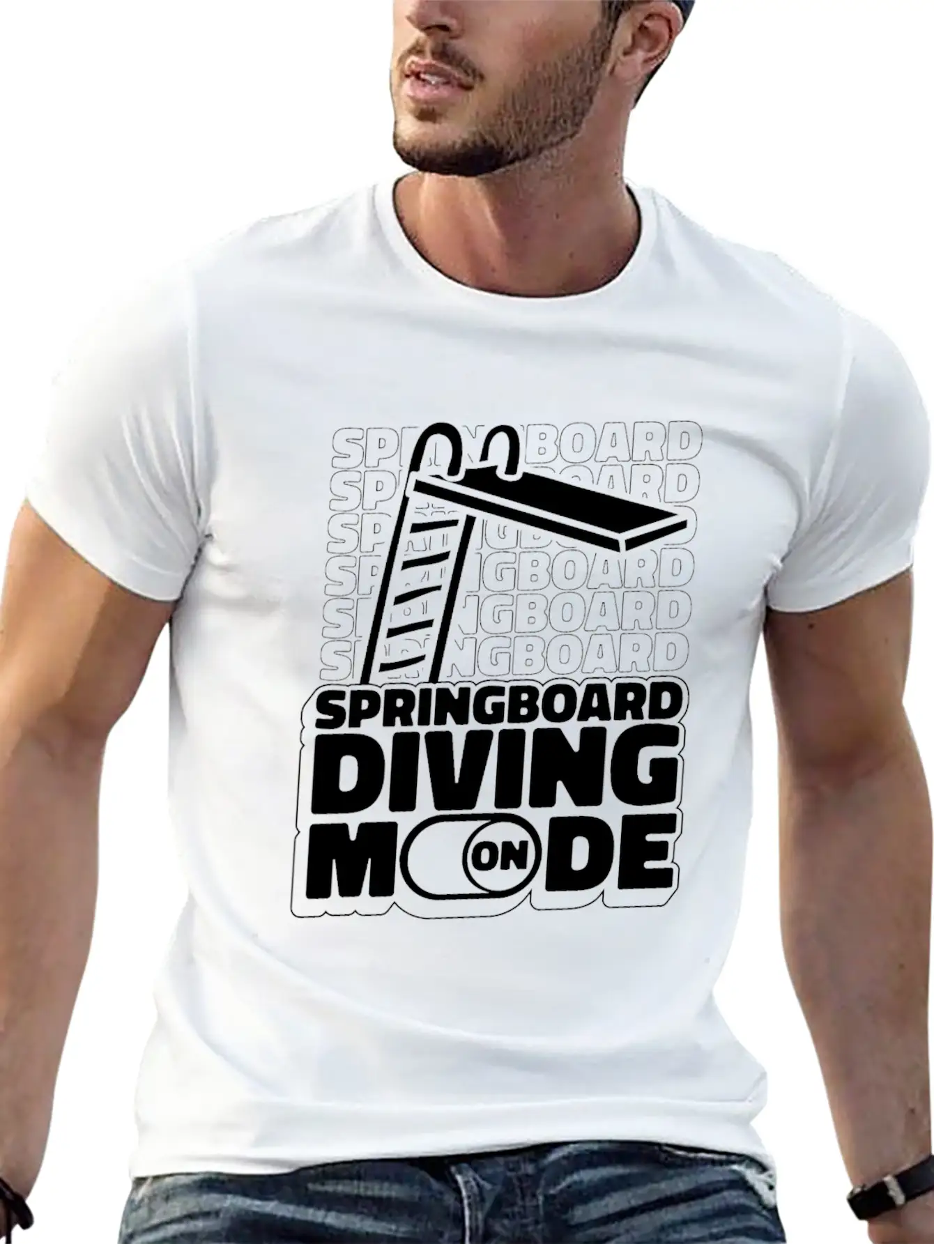 Springboard Diving Mode Comfortable Minimalist Graphic Tee – Summer Style Essential