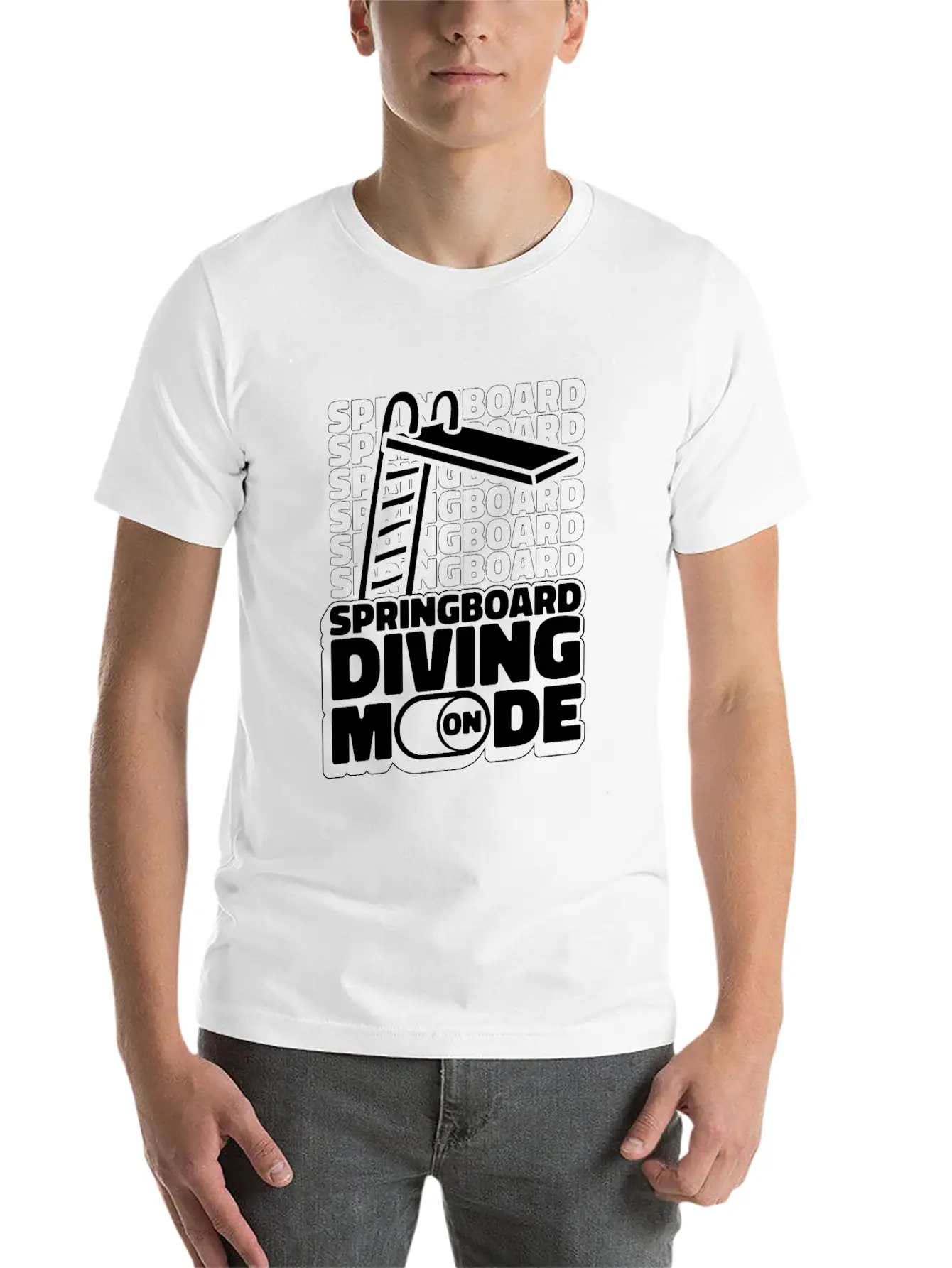 Springboard Diving Mode Comfortable Minimalist Graphic Tee – Summer Style Essential