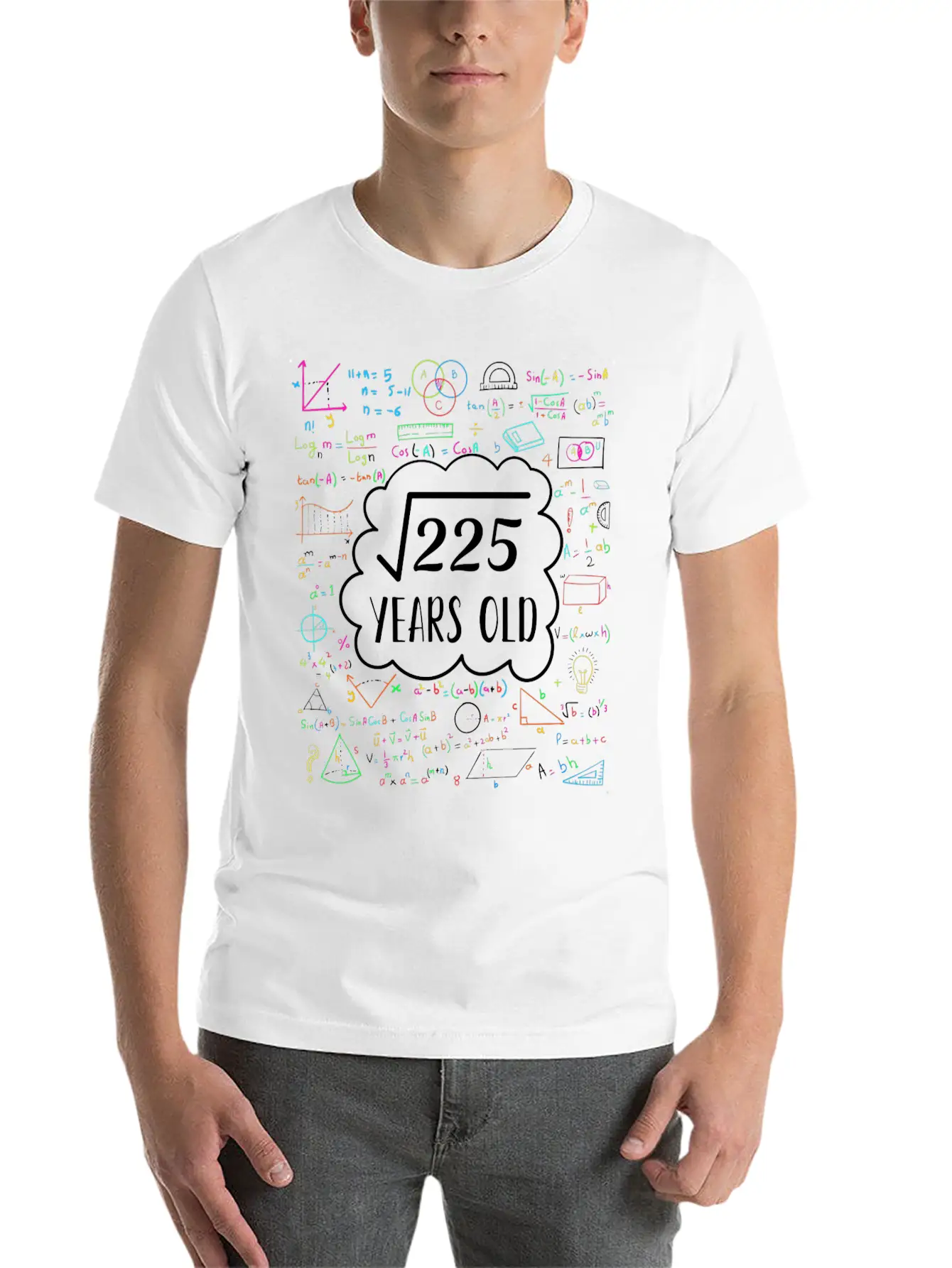 Square Root Of 225 15Th Birthday Design For 15 Yea Unisex Casual T-Shirt – Clean Design For Daily Comfort