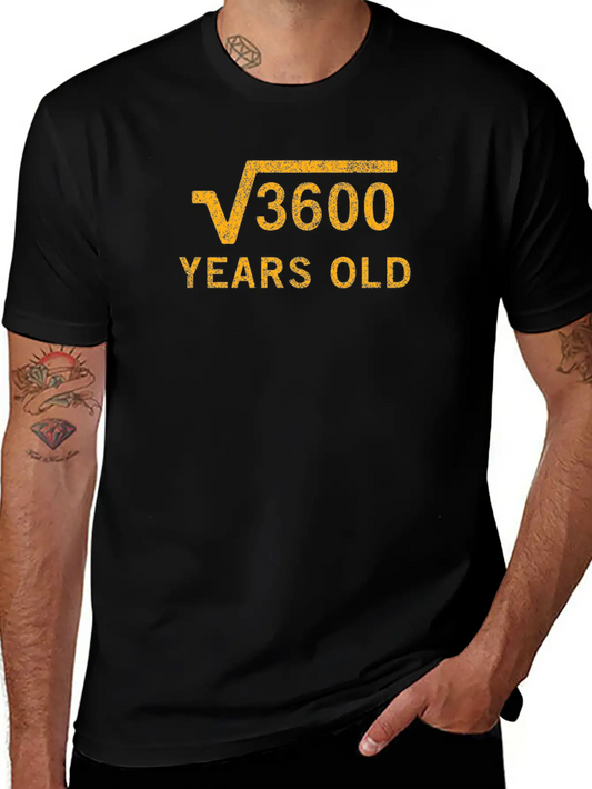 Square Root Of 3600 60 Years Old 60th Birthday Lightweight Cotton T-Shirt – Daily Comfort Graphic Shirt