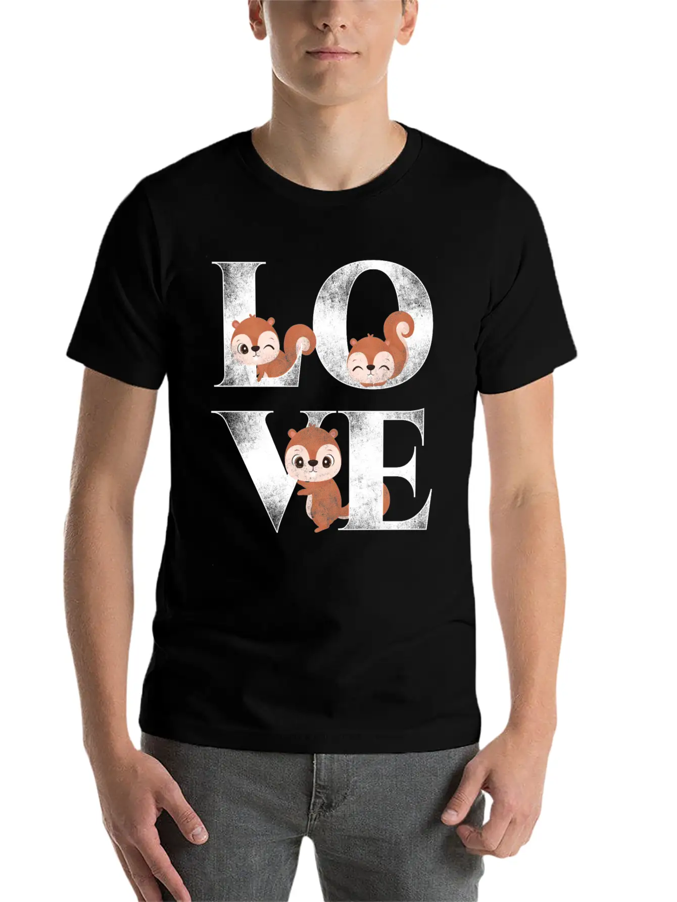 Squirrel Acorn Love Unisex Casual T-Shirt – Clean Design For Daily Comfort