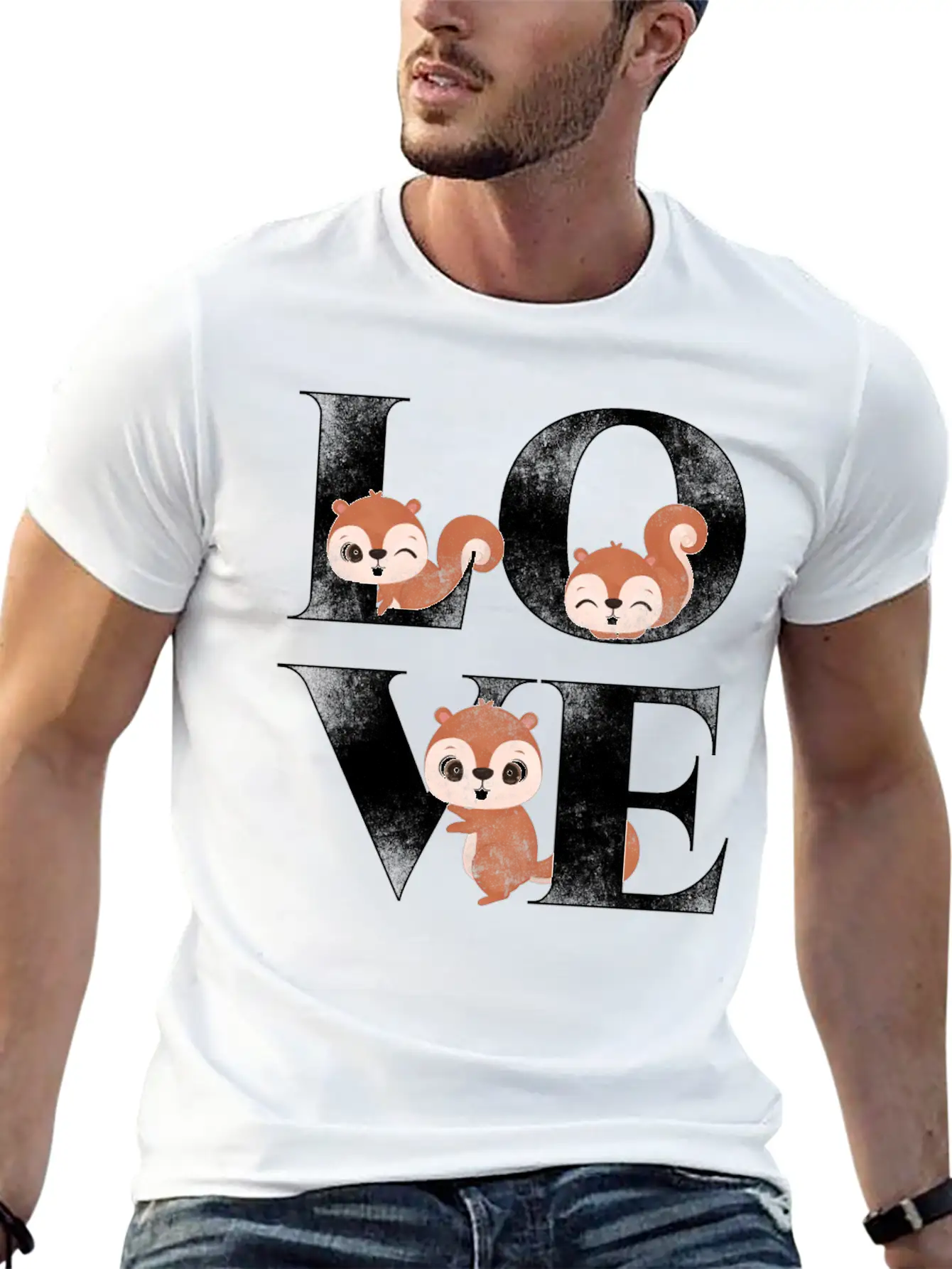 Squirrel Acorn Love Unisex Casual T-Shirt – Clean Design For Daily Comfort
