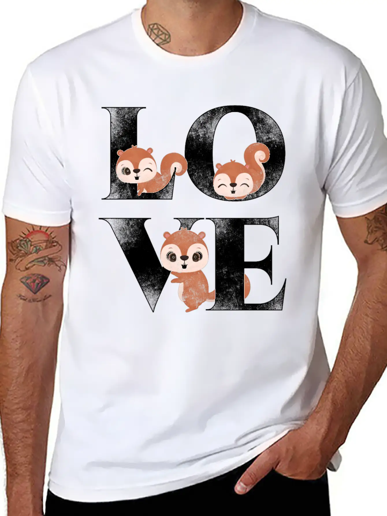 Squirrel Acorn Love Unisex Casual T-Shirt – Clean Design For Daily Comfort