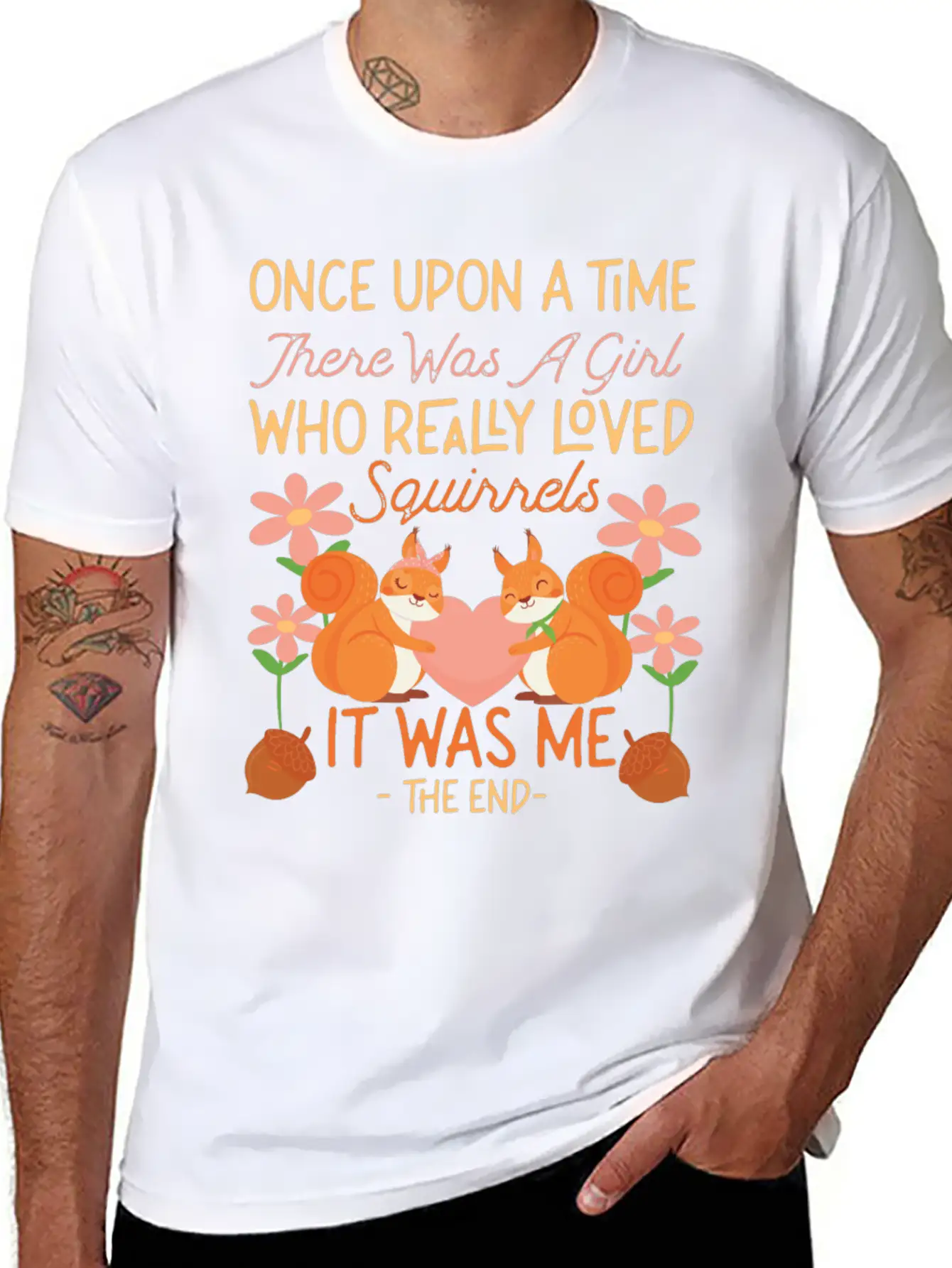 Squirrel Acorn Once Upon A Time Modern Fit Casual T-Shirt – Clean And Versatile Design