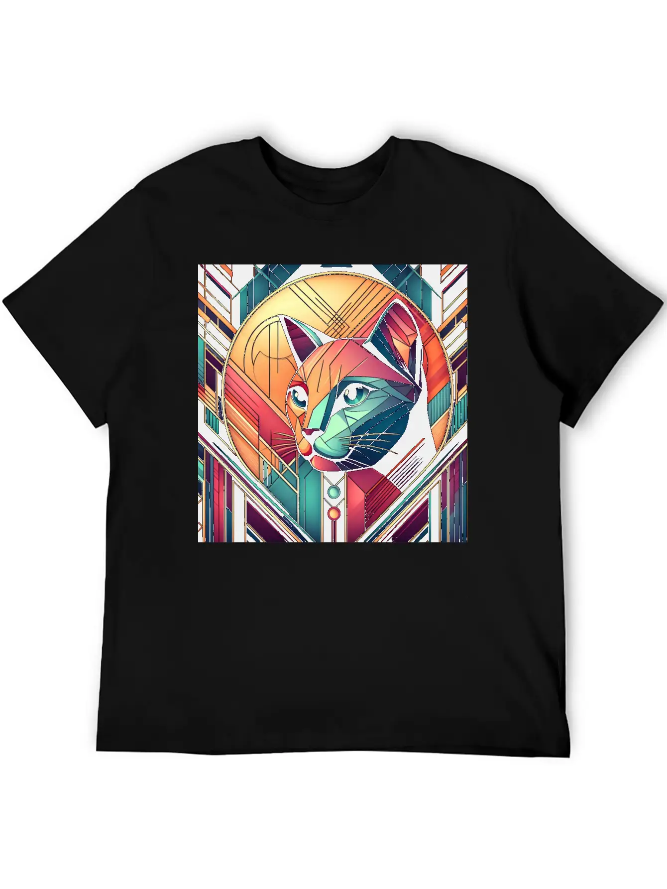 Stained Glass Cat Soft Cotton Short Sleeve Tee – Unisex Wardrobe Staple